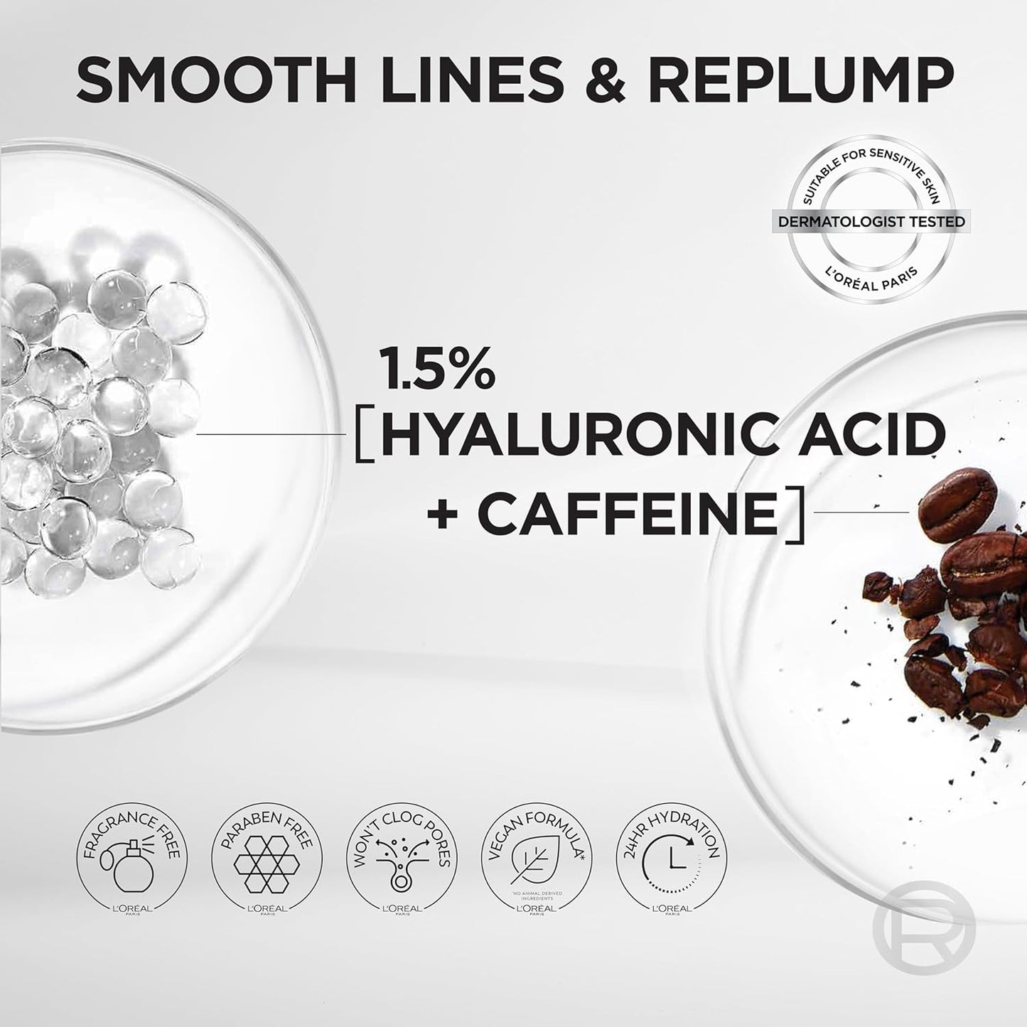 L’Oréal Paris True Match Radiant Serum Concealer, Brightening Under Eye Concealer Make Up with 1.5% Hyaluronic Acid and Caffeine, N1, 0.33 Oz