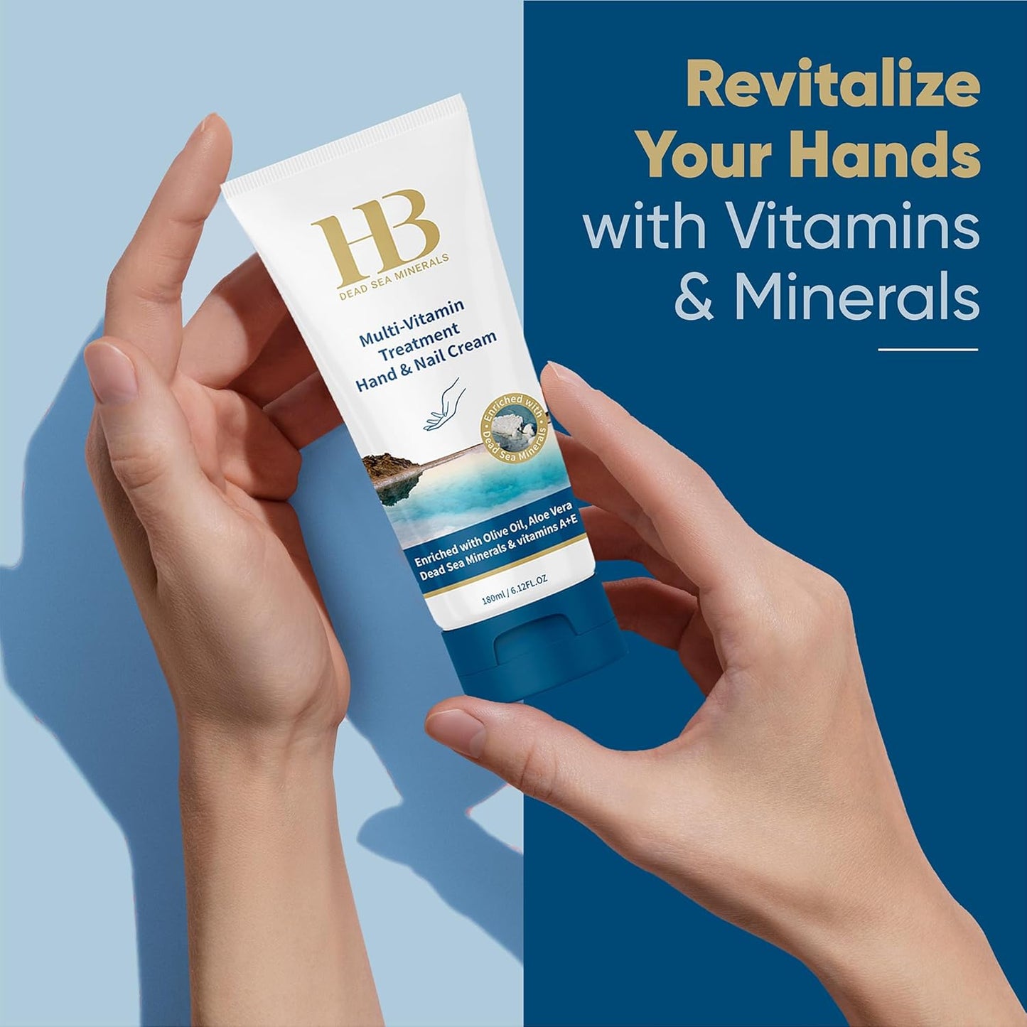 Multivitamin Hand & Nail Cream – Moisturizing Hand Lotion, Nourishing Hydration for Smooth Skin, Cuticle Care & Support for Stronger Nails - 3.4oz