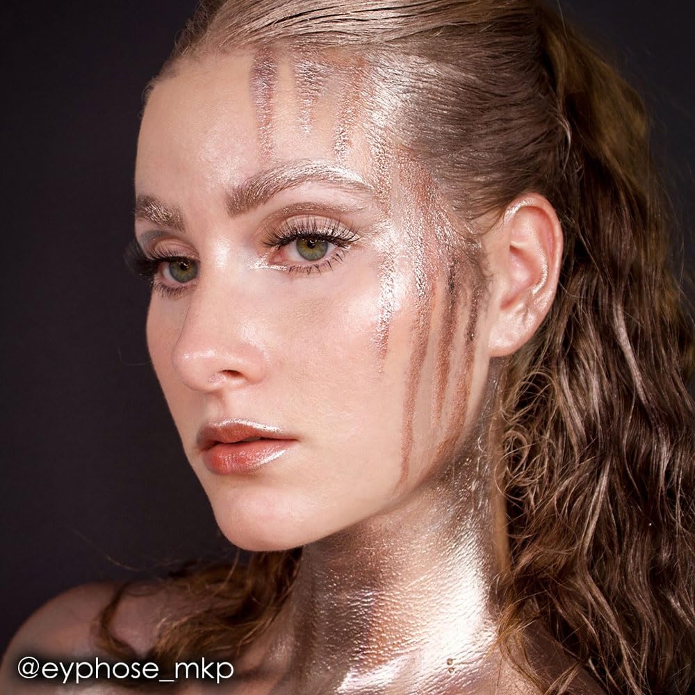 Mehron Makeup Metallic Powder (.17 oz) with Mixing Liquid (1 oz) (ROSE GOLD)