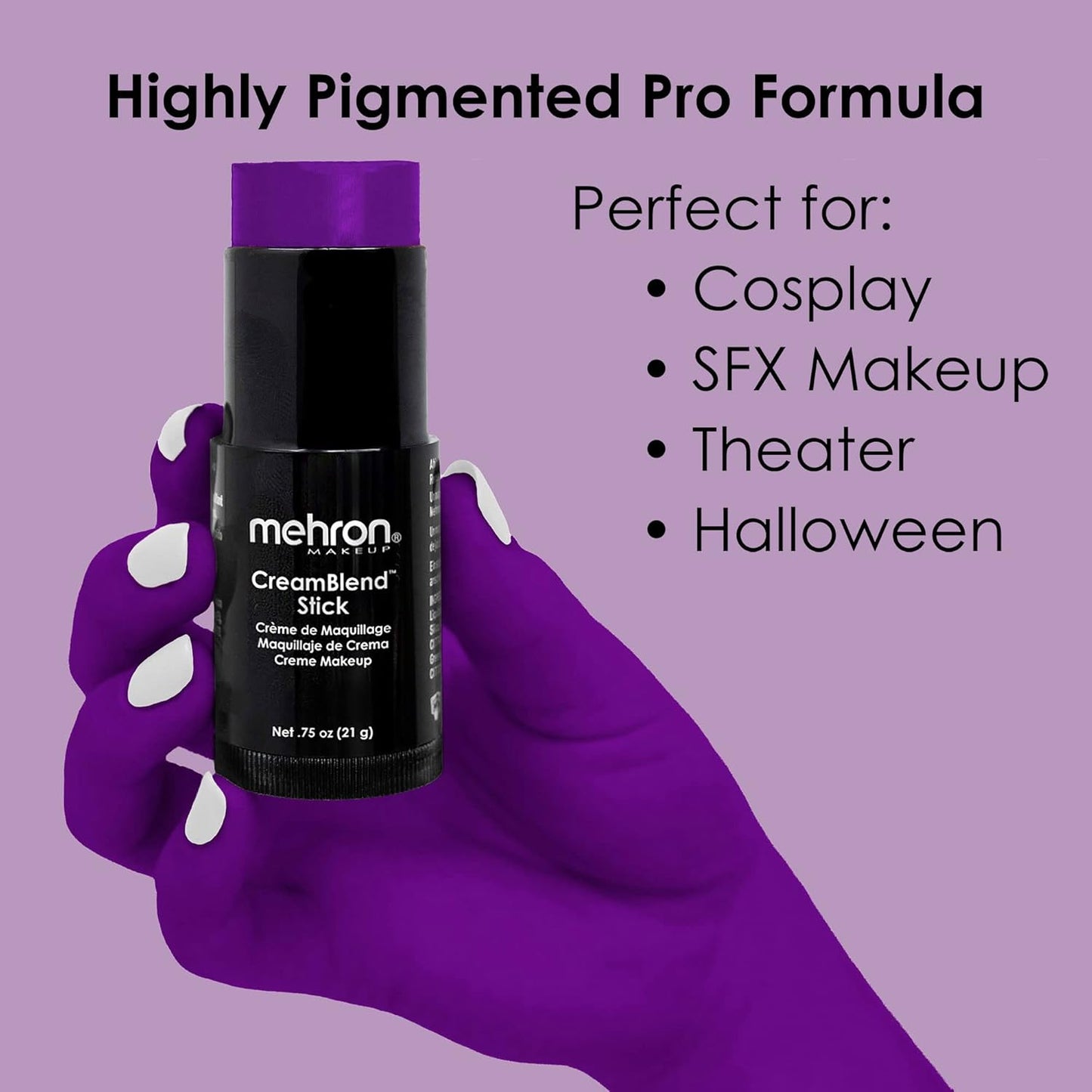 Mehron Makeup CreamBlend Stick - Body Paint (.75 oz) (PURPLE)
