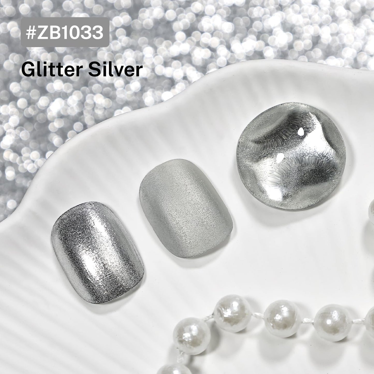 16.5ml Glitter Silver Nail Polish Large Volume Quick Dry Nail Polish, Long Lasting Shine, Fingernail Toenail Nail Art DIY Home Travel Nail Art Gift