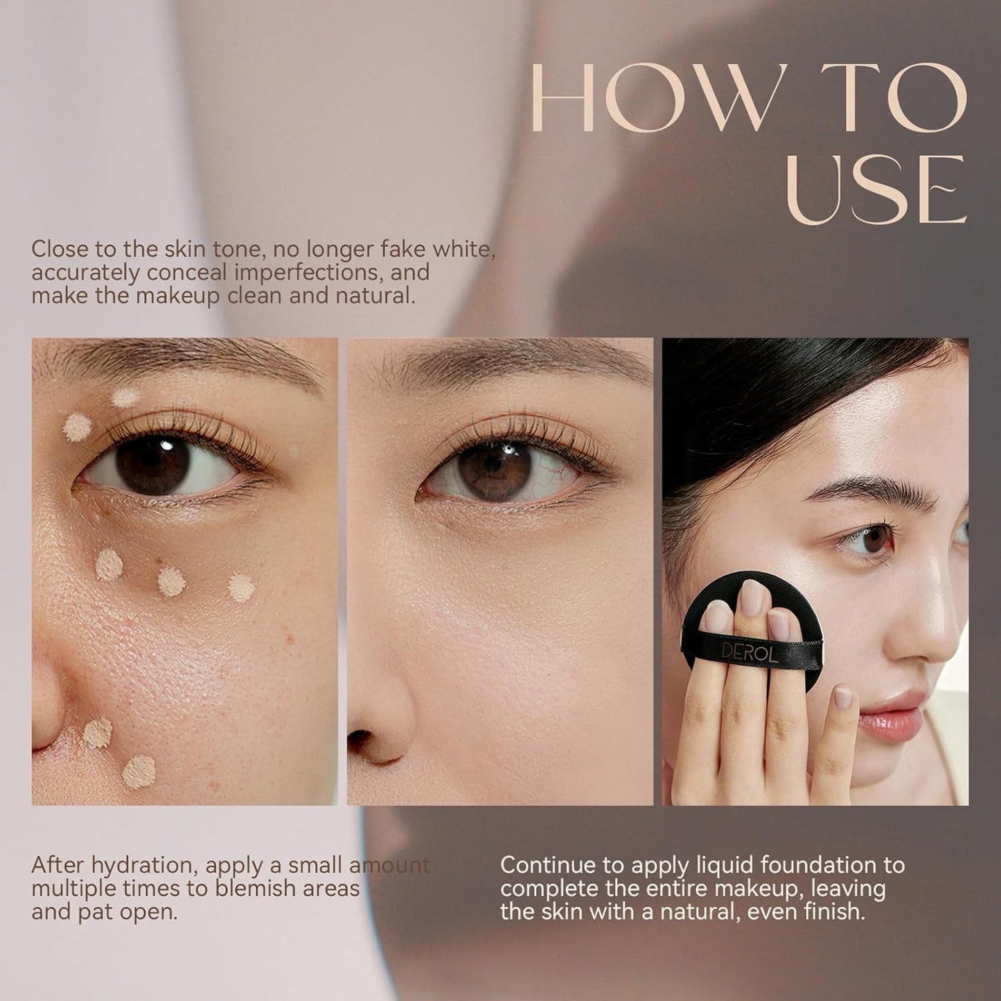 Foundation Makeup,Soft Beige Full Coverage Foundation Makeup（Built-in brush）Vegan & Cruelty-Free-Oil Control Flawless Concealer Cover Facial,Natural Blemish Face Makeup(05#)