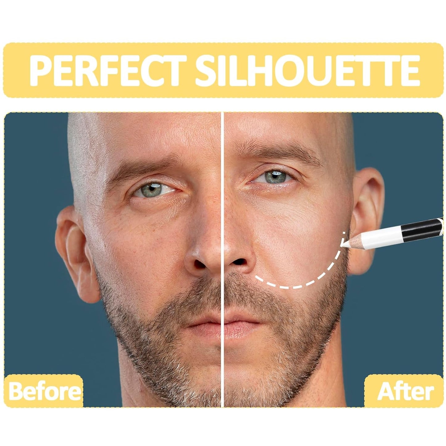 12PCS Barber Pencil Set with Sharpener, Smudge-proof Beard Shaping Guide Pen, Hairline Pencils, Suitable for Men and Women (Black, White, Dark Brown, Light Brown)