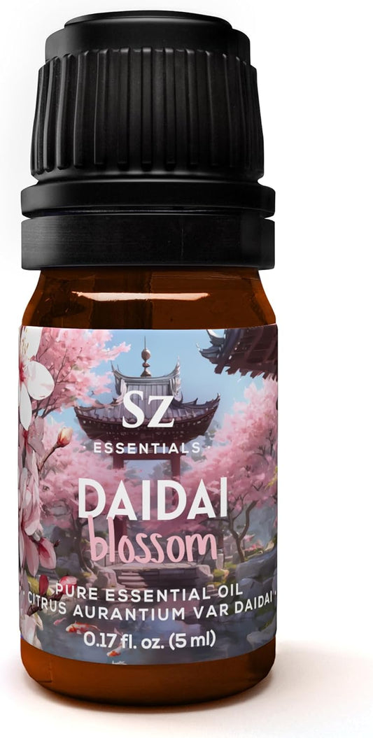 Daidai Blossom Essential Oil - 100% Pure and Undiluted Neroli-Daidai - Citrus Aurantium cv Daidai - Floral & Citrusy Scent with Oriental Overtones - Therapeutic Grade & Vegan - 0.17oz