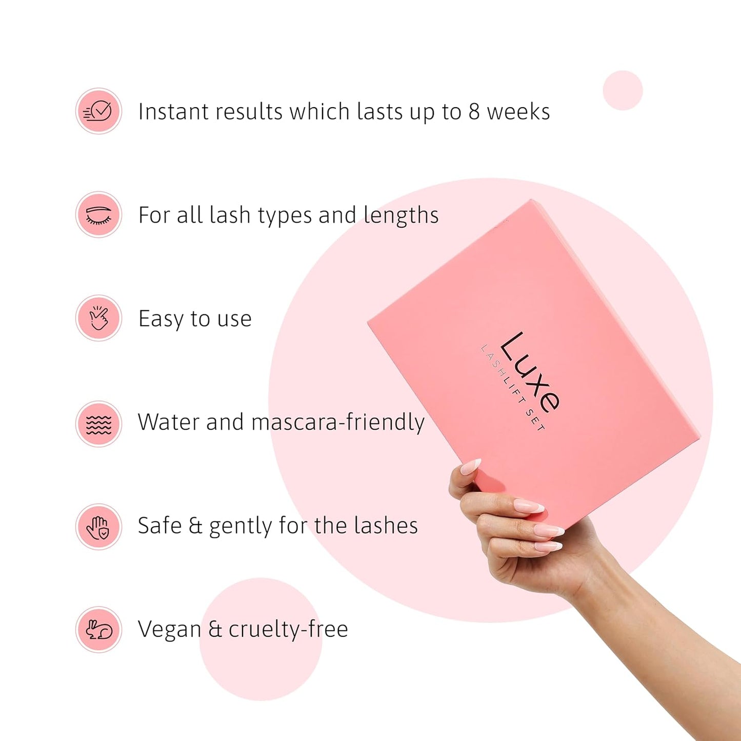 Luxe Lash Lift and Tint Kit – Professional Eyelash Lift and Tint Kit for At-Home Use – Keratin Lash Lamination, Lash Curling & Dye Kit – DIY Lash Perm and Tint Set – 3 Applications – Made in USA