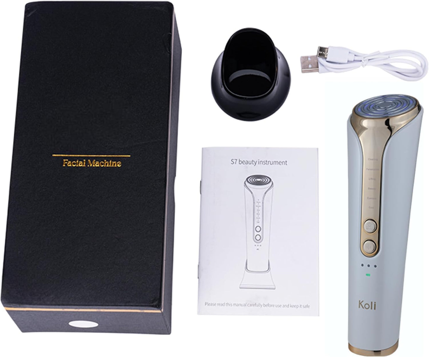 Skin Firming Facial Massager, 6-in-1 Beauty Device for Home Use, 5-Level Skin Rejuvenation and Toning Tool for a Radiant Glow