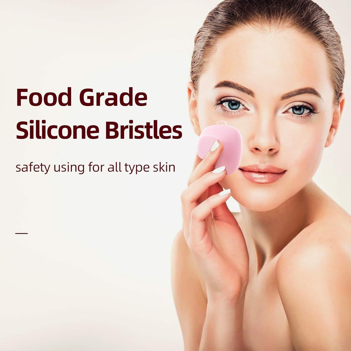 VWMYQ 2 Pack Silicone Face Scrubber for Men and Women Facial Cleansing Brush Silicone Face Wash Brush Manual Waterproof Cleansing Skin Care Face Brushes for Cleansing and Exfoliating (Blue_Pink)