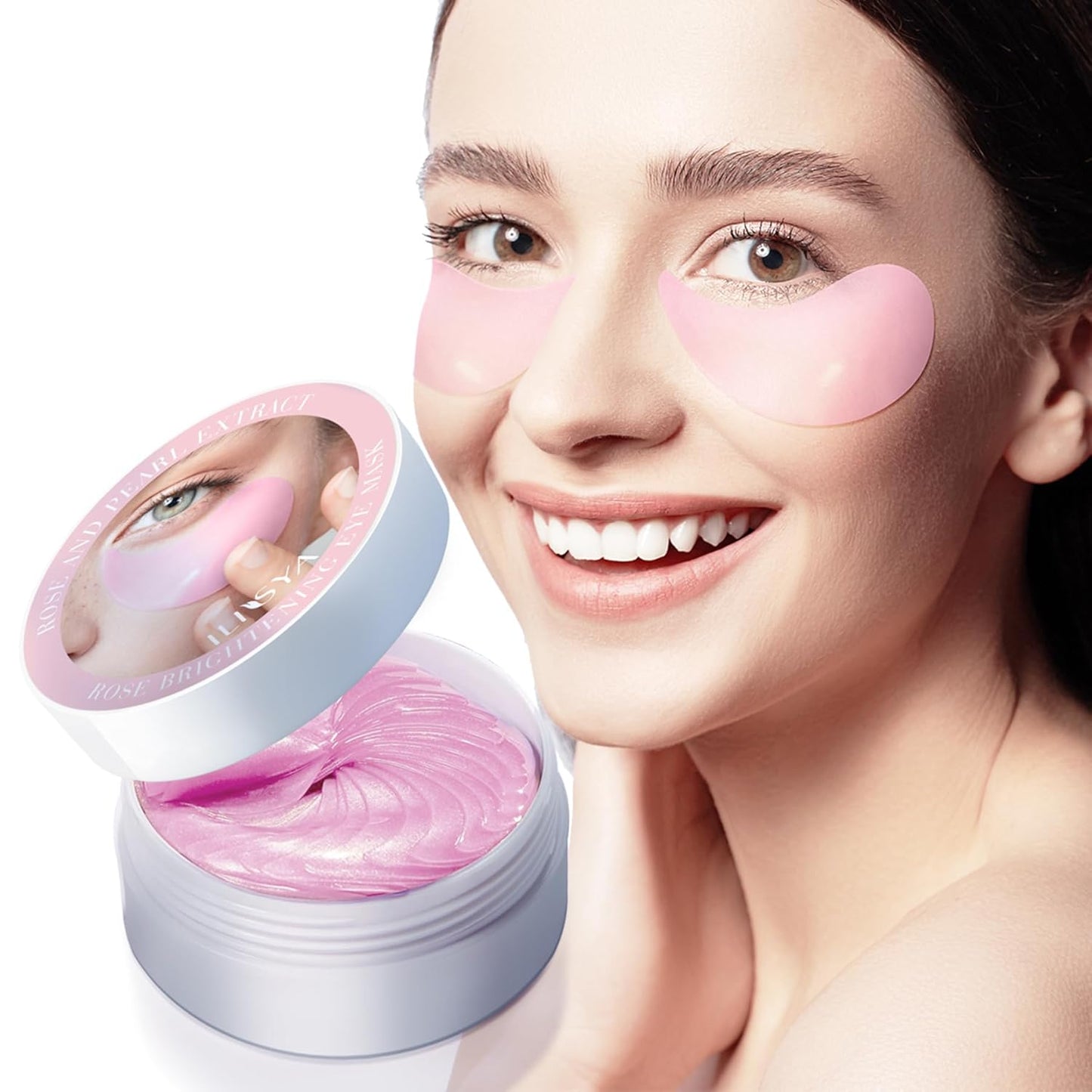 Rose Eye Mask-60 PCS- Under Eye Patches Eye Treatment Mask for Dark Circles Puffy Eyes Eye Bags Fine Lines Anti-Wrinkle with Hyaluronic Acid