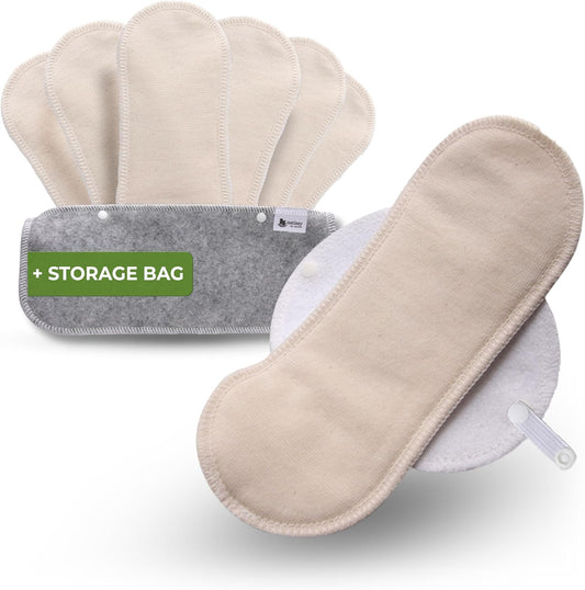 Made in EU - Ultra-Thin Reusable Panty Liners (Medium, 7-Pack) – High-Temp Washable Cloth Panty Liners for Women – Durable & Breathable Organic Cotton Keeps You Fresh & Dry for Daily Vaginal Discharge