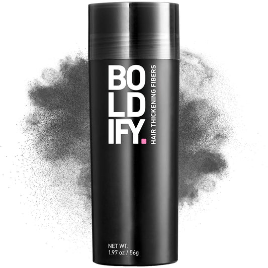 BOLDIFY Hair Fibers (56g) - Fill In Thinning and Fine Hair for an Instantly Fuller, Thicker Look - 14 Shades for Women & Men - Dark Gray