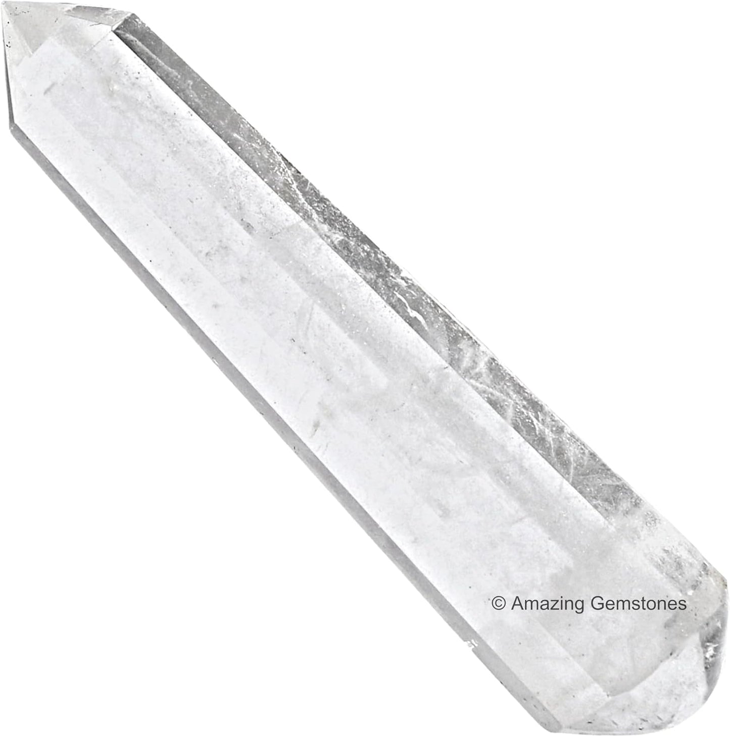Amazing Gemstone Clear Quartz Crystal Wand Massage Stick - Pelvic Wand Gua Sha for Adults - Crystals and Healing Stones Massage Wands for Adults Gifts (Pointed)