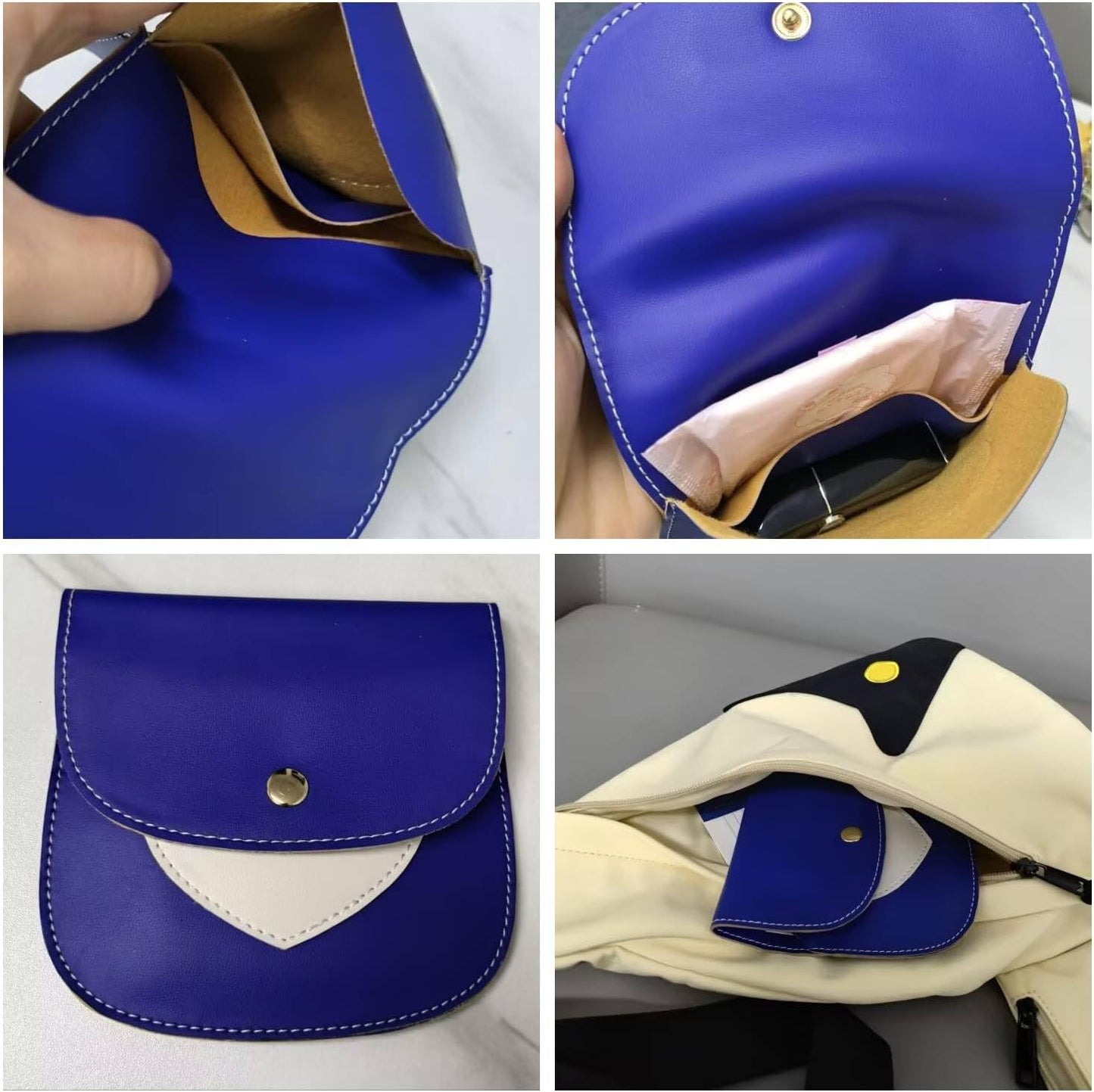 1Pcs Leather Sanitary Napkin Storage Bag, Portable Period Kit Bag, Pad Pouch Tampon Sanitary Napkin Receptacle (Yellow)