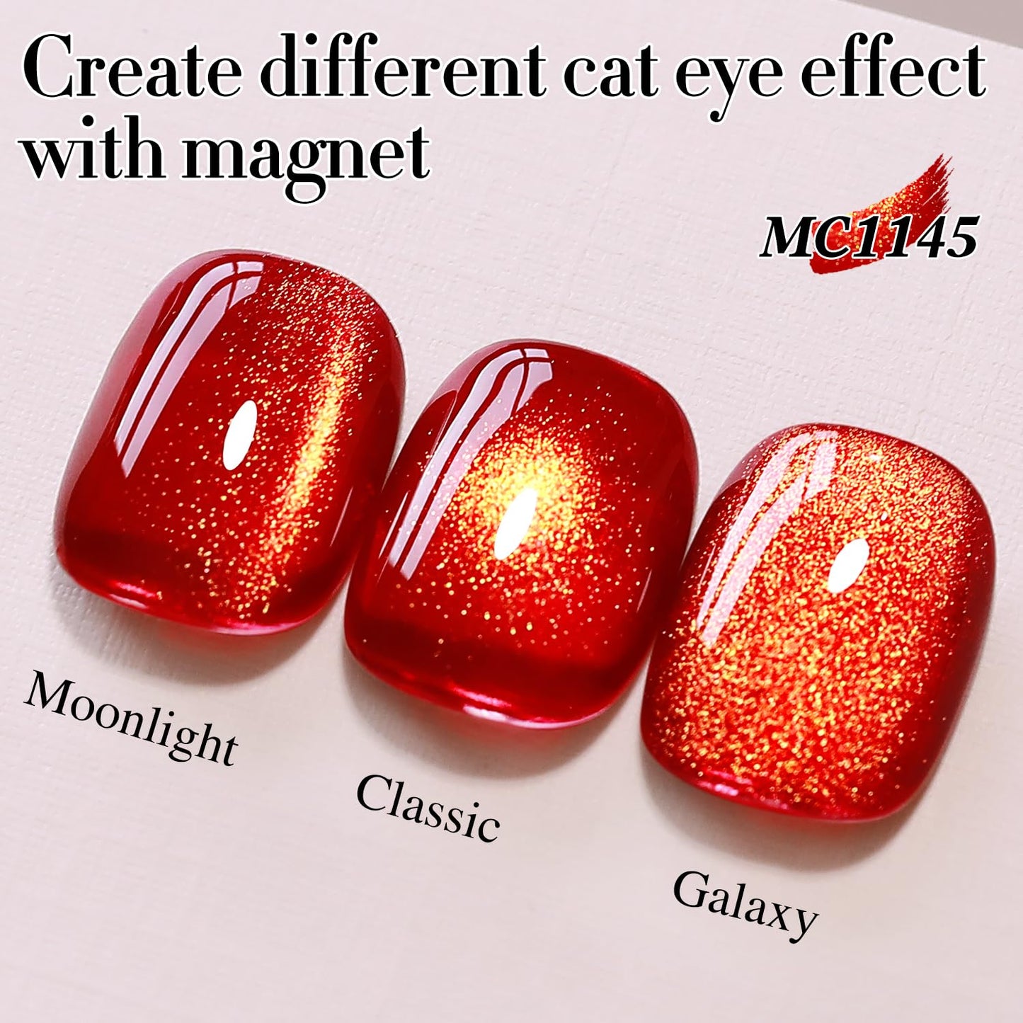Double Rhythm Cat Eye Gel Polish with Magnet 15ML Ice Glass Holographic Glitter Shimmer Translucent Sheer Color Salon Soak Off Magnetic at Home (Blood Red-MC1145)
