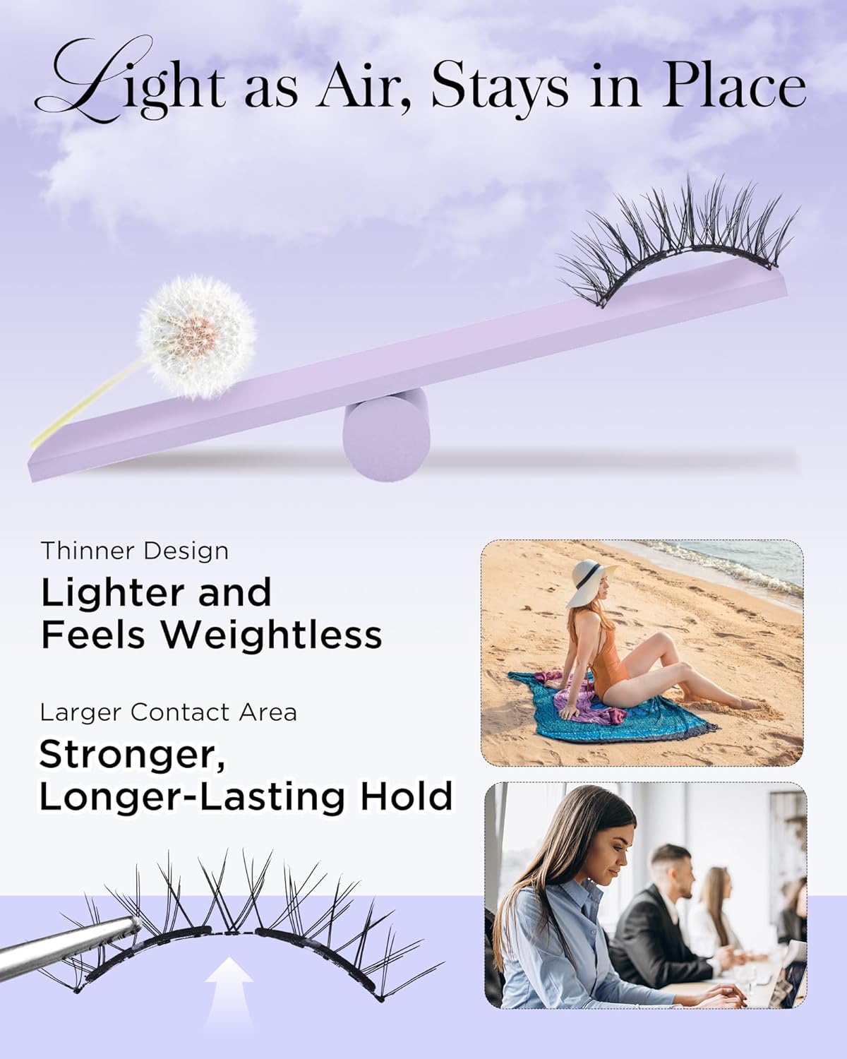 BEYELIAN Magnetic Eyelashes with Applicator Kit, Reusable Natural Look 3D Lashes, Easy Apply Soft Magnetic Lashes for Eye Makeup (Lightweight & Comfortable)