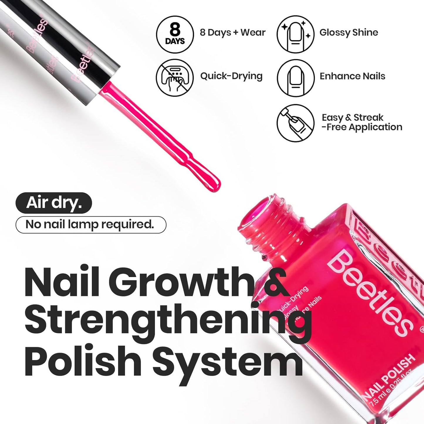 Beetles Neon Nail polish Set, 6 Colors Bright Rainbow Nail Polish Kit Quick Dry Finger Nail Polish Glossy Shine Nail Lacquer Polish Long Lasting Neon Party Gifts for Women