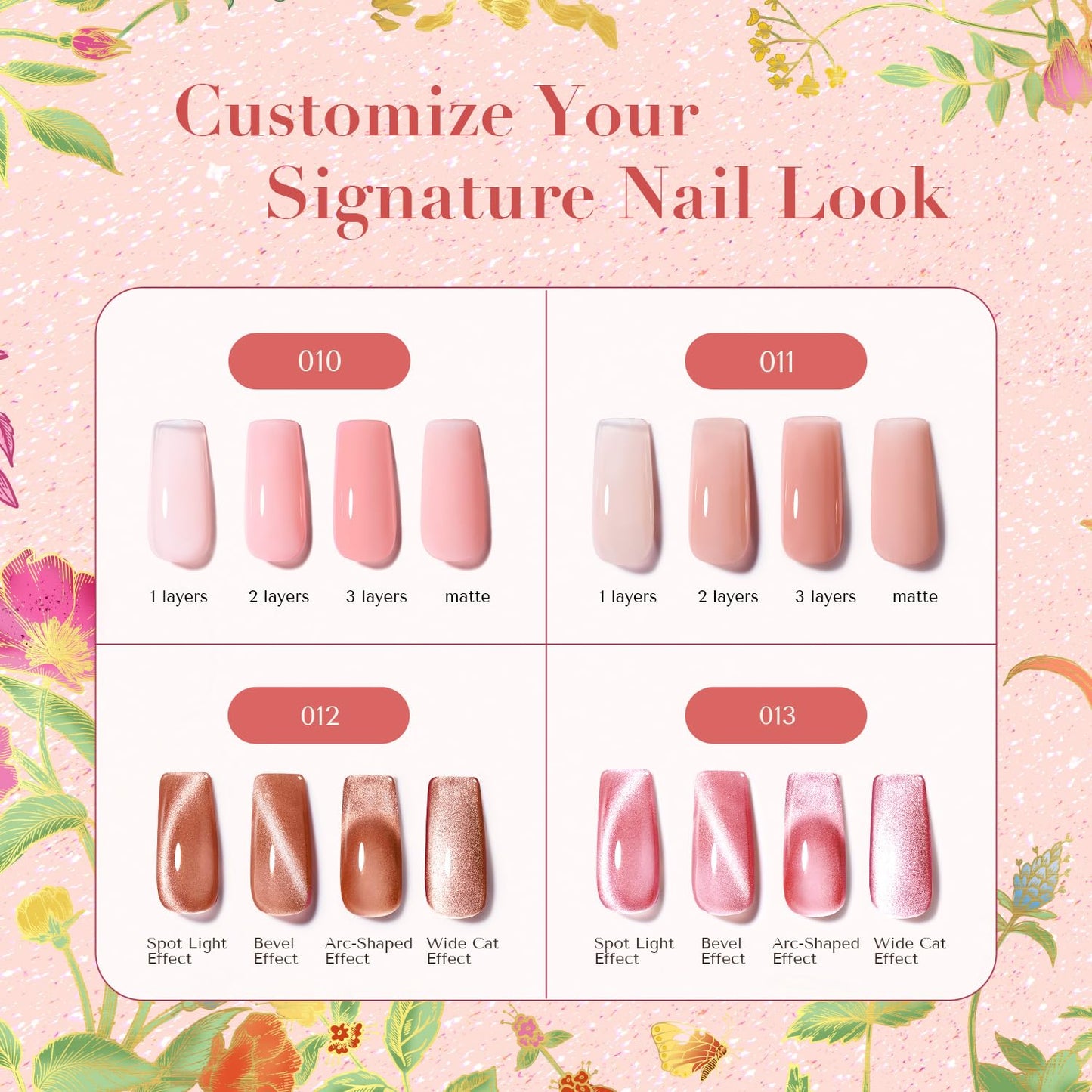 AZUREBEAUTY Cat Eye Nail Polish Set, 4 Colors Magnetic Nude Jelly Glitter Quick Air Dry Non Gel Natural Fingernail Lacquer Strengthening Treatment Kit with Top Coat DIY Salon at Home