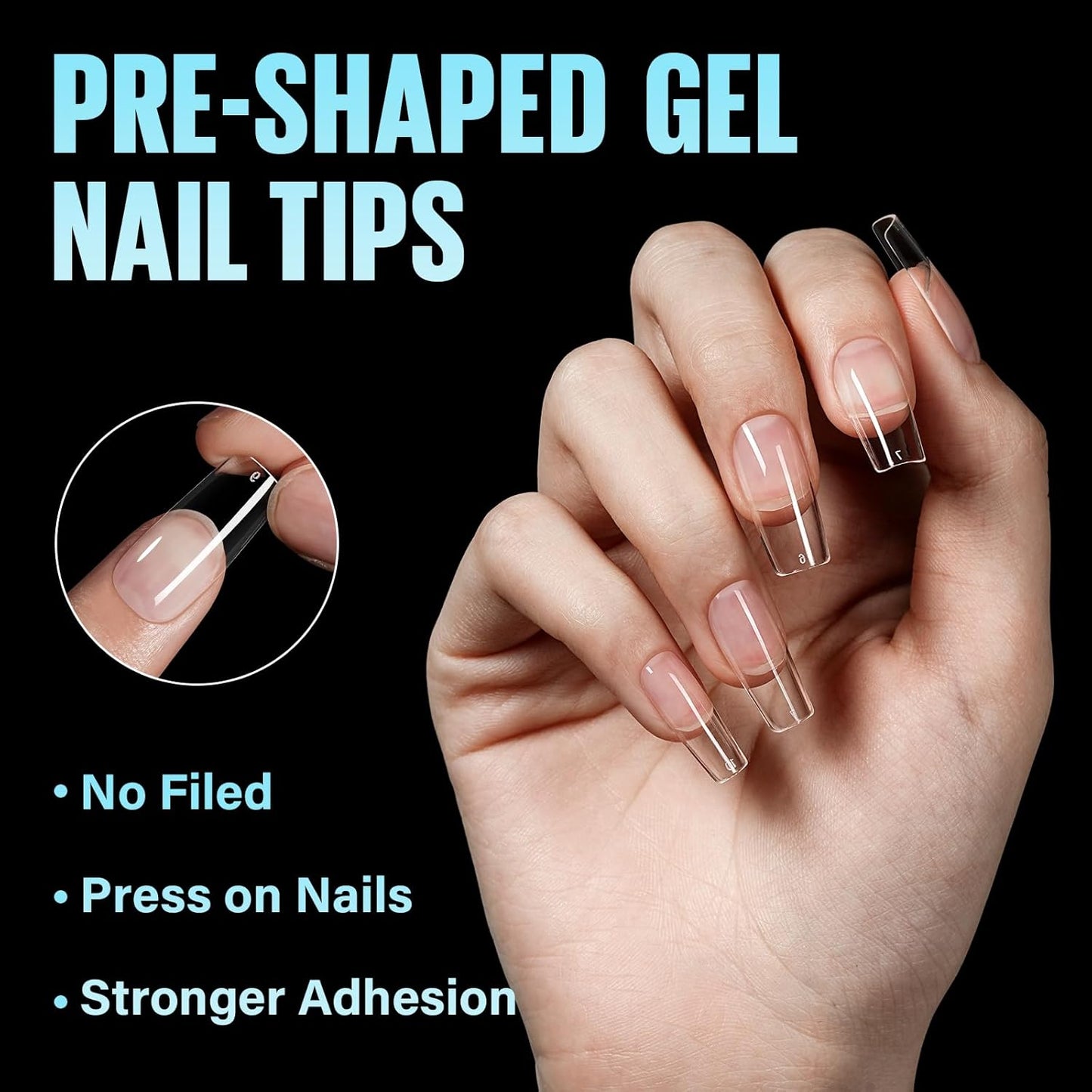 TOMICCA Medium Square Nail Tips, 504Pcs Half Matte Press on Full Cover Acrylic Nails, 12 Sizes Pre-Shape Soft Acrylic Fake Nail Tips for Nail Extension Art Home DIY Nail Salon