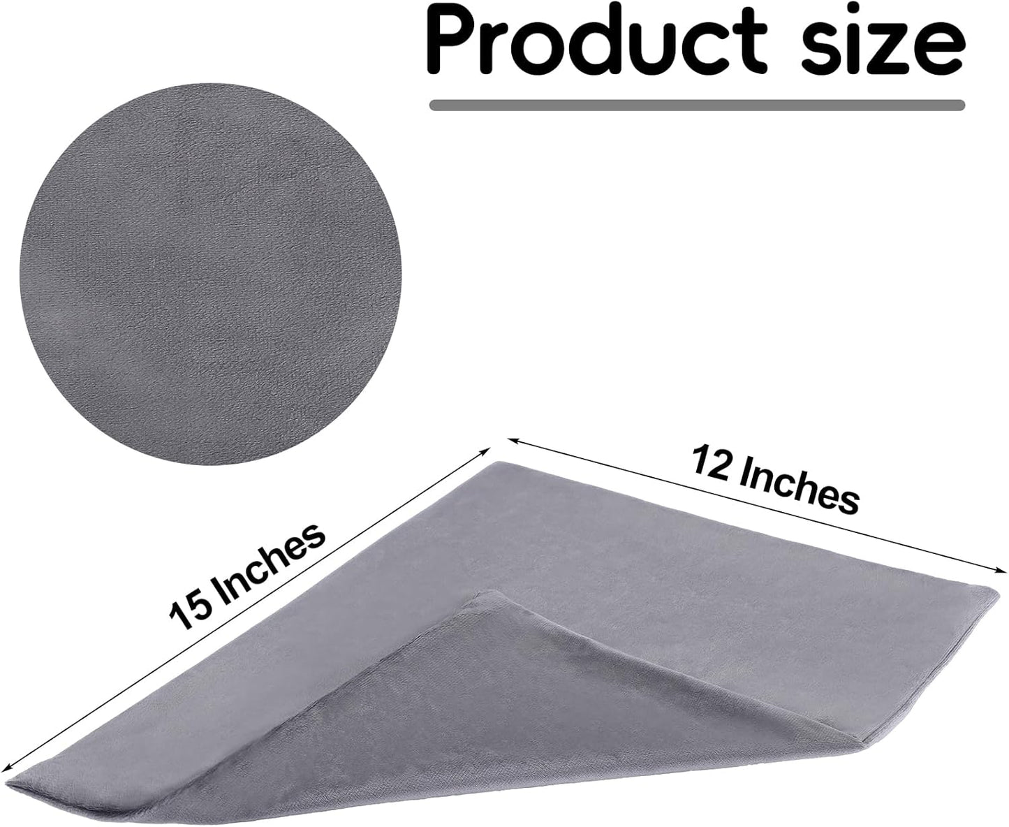 Mixweer Flannel Heating Pad Replacement Cover Soft Flannel Replacement Cover for Heating Pad or Pillow(Grey,12 x 15 Inches)