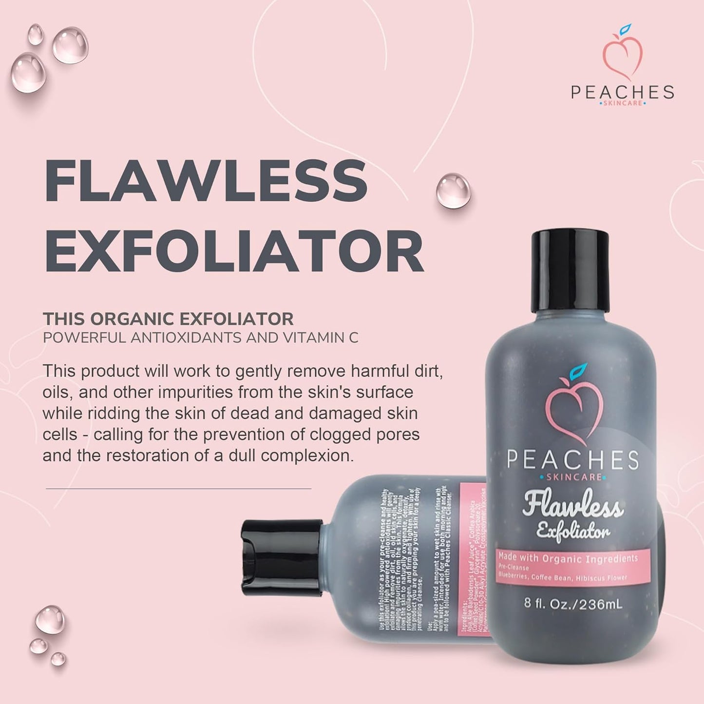 Vegan Face Exfoliator Scrub – Gentle Daily Facial Scrub with Blueberry, Coffee Bean, and Vitamin C – Face Exfoliant for Smooth, Radiant Skin – Flawless Exfoliator (8 oz)