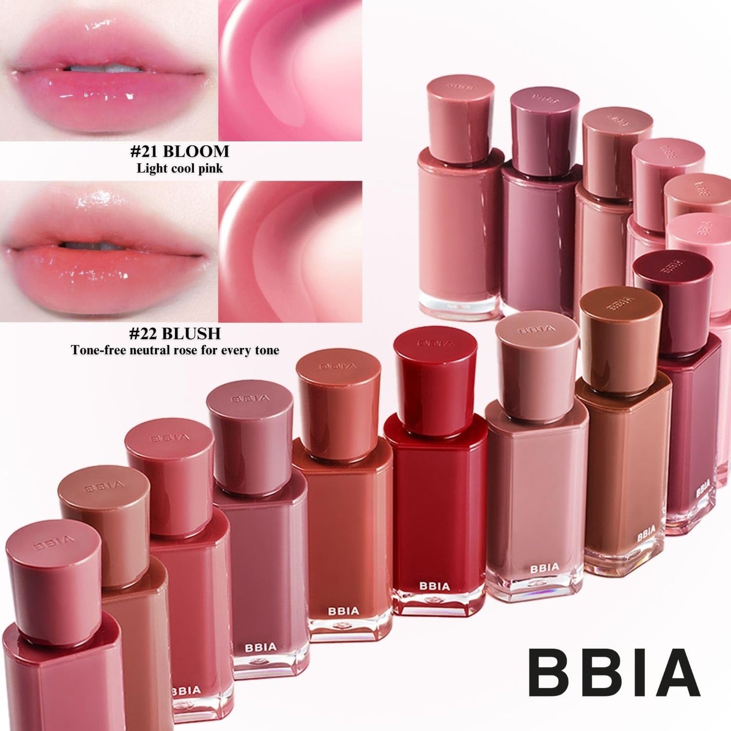 BBIA Glow Tint – Lip Plumping Volumizing Glossy & Glowy Lip Stain Naturally Moisturizing Comfortable Texture Lightweight Long-Lasting Vivid Color Non-Sticky Korean Makeup (00 ROSY, Pack of 1)