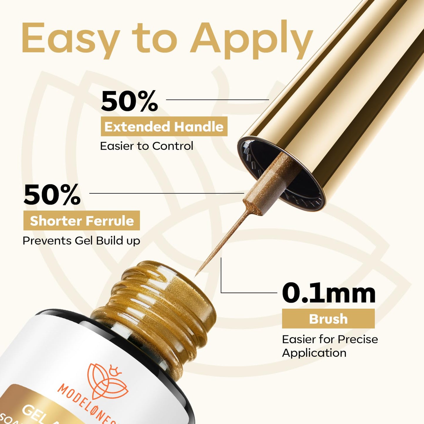 modelones Metallic Gold Silver Gel Liner Nail Polish 2 Pcs Chrome Mirror 3D Effect Nail Art Polish Bronze Thin Brush For Swirl Soak Off French Tip DIY Salon Nail Glue Manicure Gift For Women Girls