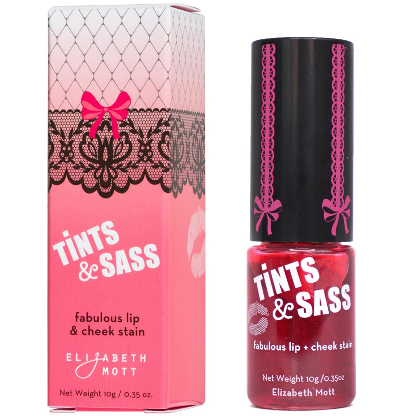 Elizabeth Mott Tints & Sass Lip and Cheek Stain – Long-Lasting Rosy Pink Tint for Lips & Cheeks, Natural Buildable Color, Smudge-Proof, Lightweight, Cruelty-Free Makeup for All Skin Tones (10g/0.35oz)