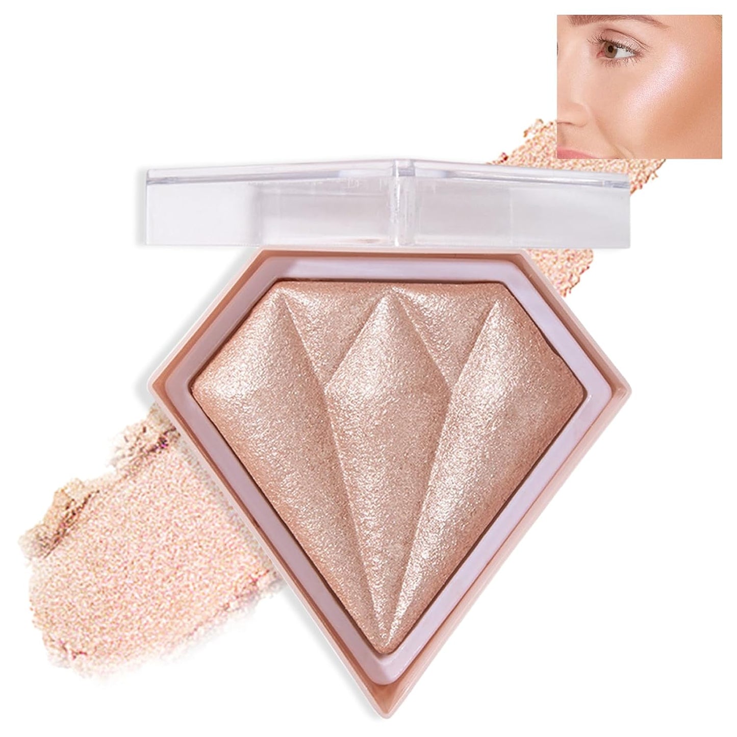 White Highlighter Makeup Palette Face Highlighter Powder Iluminadores De Maquillaje Narutal Shimmer Glitter Highlighter Contour Powder Makeup Palette-04 Ginger Color