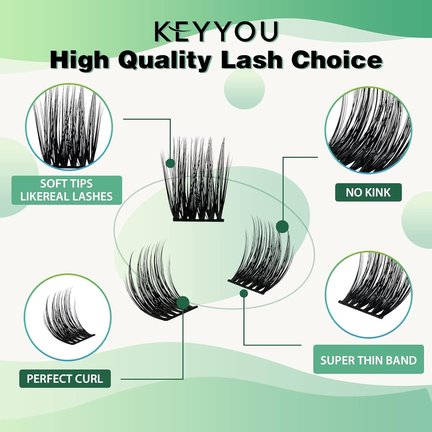 Lash Clusters 96pcs Individual Lashes Y12 D Curl 8-18MIX Cluster Lashes KEYYOU Volume Wispy Lash Extension Soft&Comfortable Easy DIY at Home(Y12 D-8-18MIX)