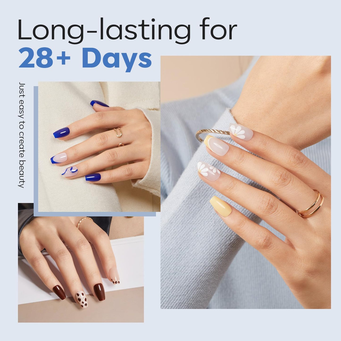 modelones Extra Short Coffin Nail Tips, Pre-shaped Soft Gel Tips Fake Nails False Acrylic Clear Full Cover Press on Extension Kit Gel Manicure DIY at Home 216PCS 12Sizes