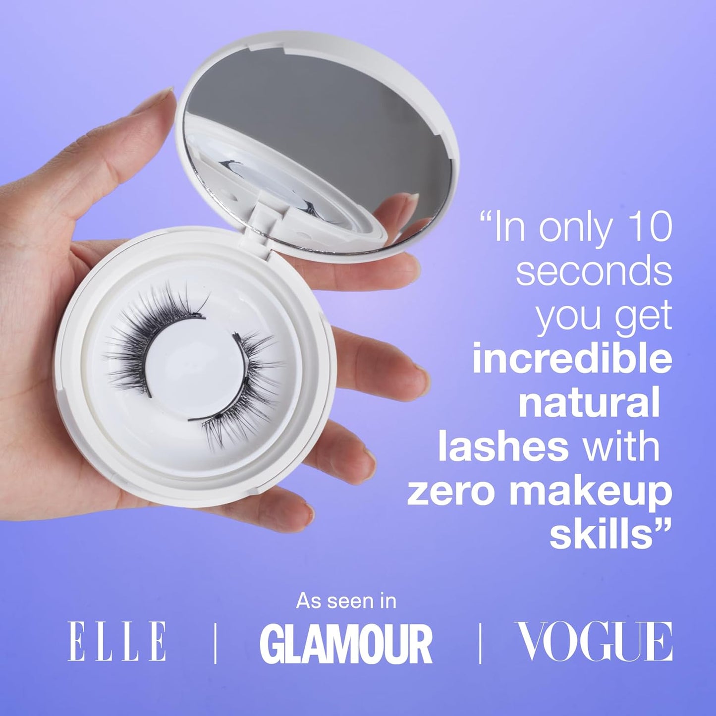 Giani Magnetic Eyelashes with Applicator - Reusable Magnetic Lashes Kit - Natural Soft Looking False Eyelashes - Applicator and Mirror Case Included - No Glue or Eyeliner Needed - Full Style