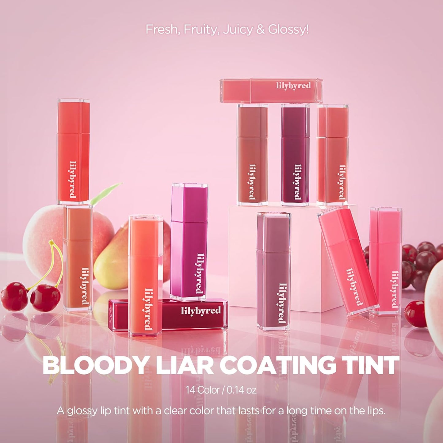 lilybyred Bloody Liar Coating Tint | Korean Glossy Lip Stain, Vivid & Juicy Color, Syrupy Shine, Moisturizing, Long-Lasting & Smudge-Proof, Non-Sticky, Lightweight, 0.14 oz. (13 Fizzy Podo)