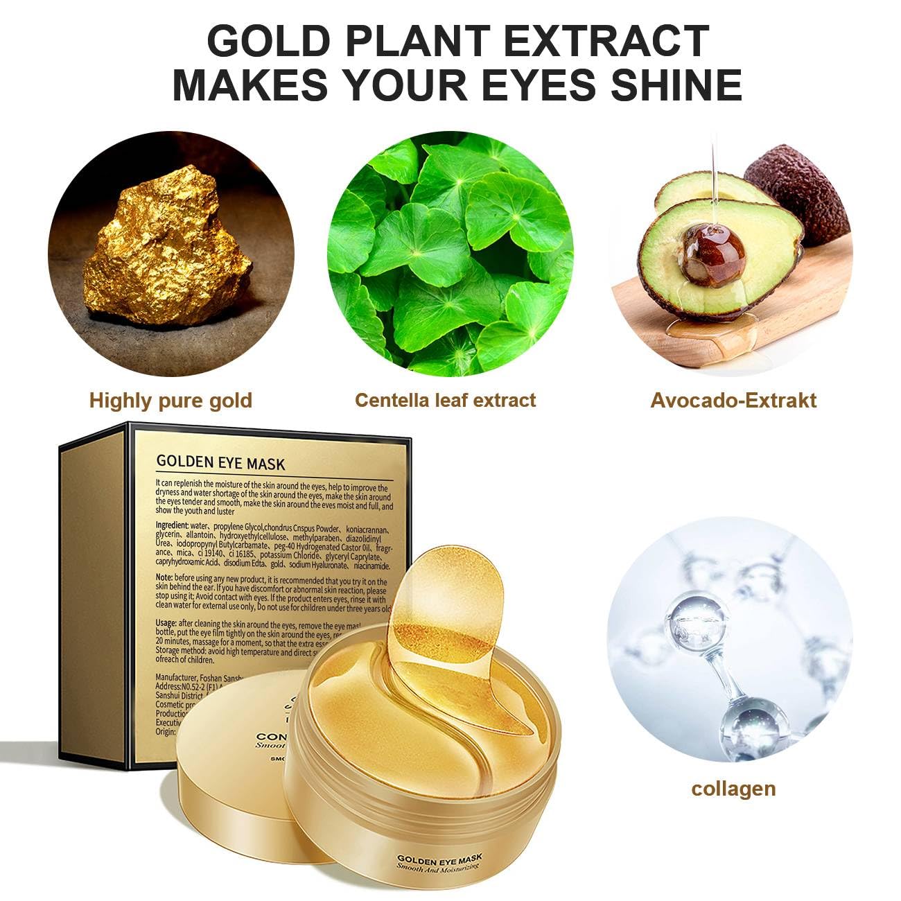 60 PCS Under Eye Patches,Under Eye Patches for Puffy Eyes and Dark Circles,Brightening Eye Masks,Eye Patches with Collagen for Dark Circles,Reduces Wrinkles and Relieves Pressure