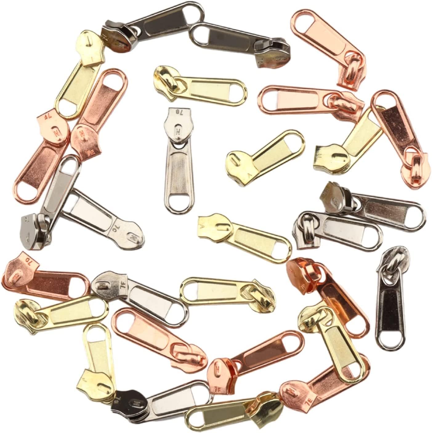 DOITEM 16.5 Yards 3 Pieces Sewing Zippers #5 Nylon Coil Zippers Assorted Zipper for Sewing with 30 Zipper Sliders for DIY Tailor Sewing Crafts Supplies, White