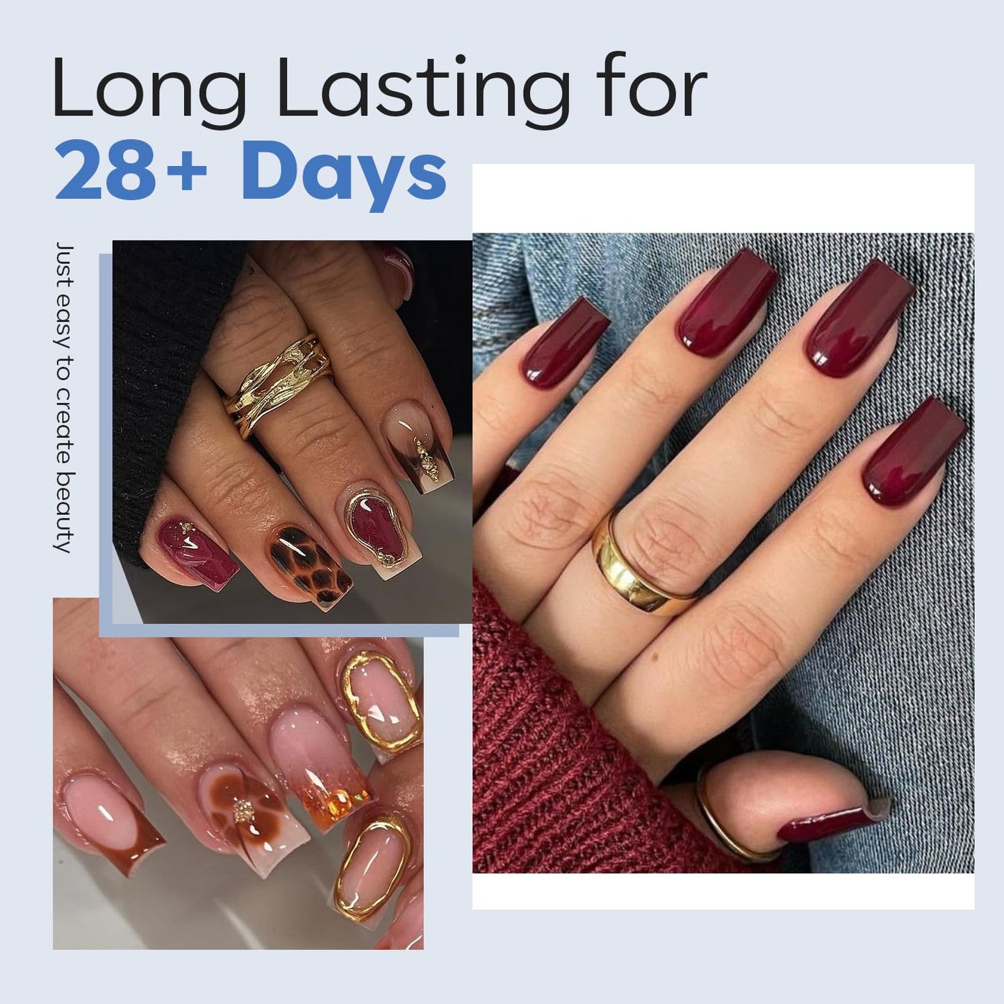 modelones Short Square Nail Tips, Pre-shaped Soft Gel Tips Fake Nails False Acrylic Clear Full Cover Press on Extension Gel Kit Manicure DIY at Home 216PCS 12Sizes