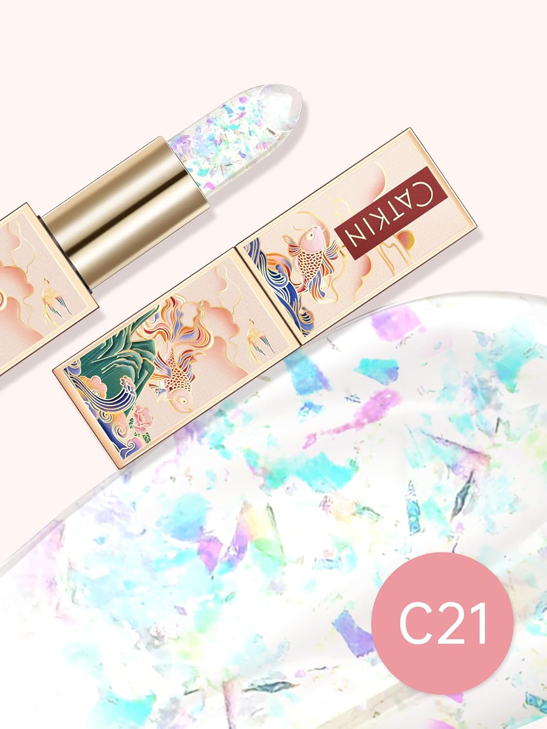 CATKIN Lip Balm Color Changing Lipstick Ultra Hydrating Lip Moistrurizer with Vitamin E Nourishing For Cracked & Dry Lips 0.12 oz C21