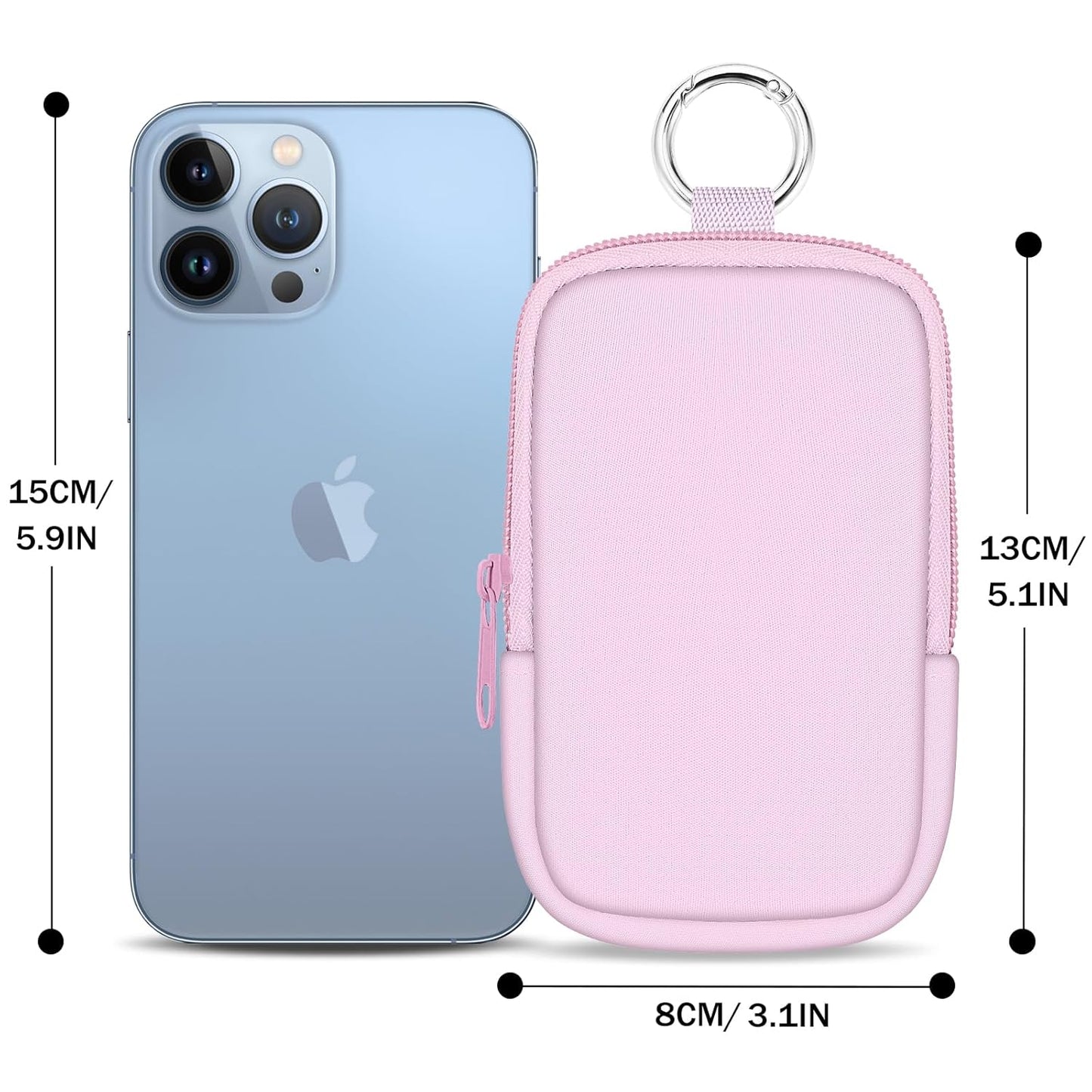 Hand Sanitizer Spray Case, Hand Sanitizer Holder Zippered Pouch, Cute Fashion Accessory with Snap Hook for Glow Mist and Power Mist 1FL OZ, PK