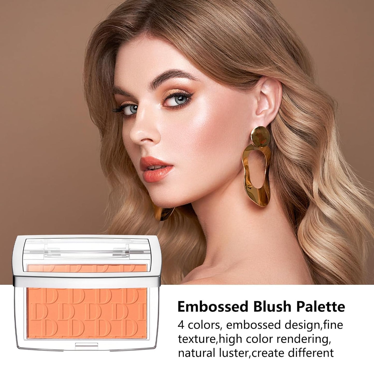 Embossed Blush, Palette Pink Dark Powder Blush Palette