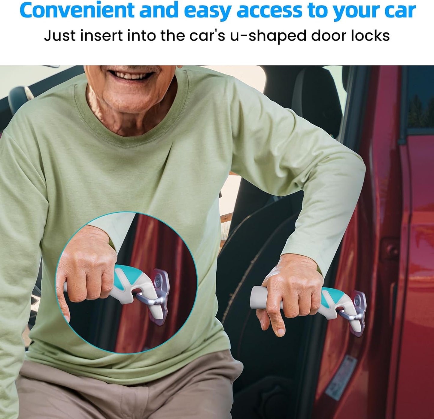 Car Handle Assist for Elderly Car Door Handle: Car Grab Handles - Standing Mobility Safety Tip to Help Get Out - Car Support Handle Portable Bar for Elderly & Seniors & Handicap