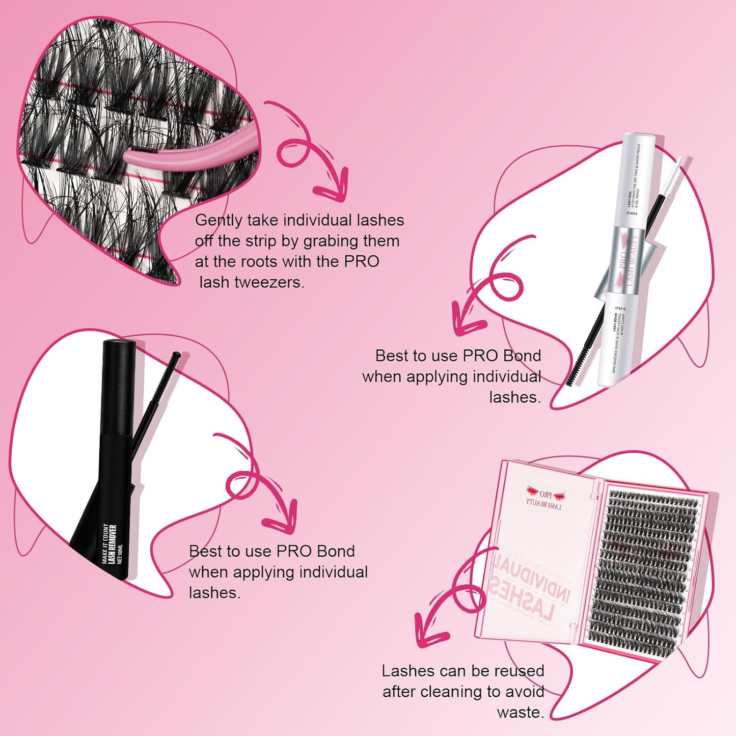 Lash CIusters 320Pcs Individual Lashes 3D Fluffy Cluster Lashes Natural Look Eyelash Clusters Faux Mink Wispy Lashes 40D-D Mixed DIY Lash Extension (3D Fluffy-40D-D,8-16mix)