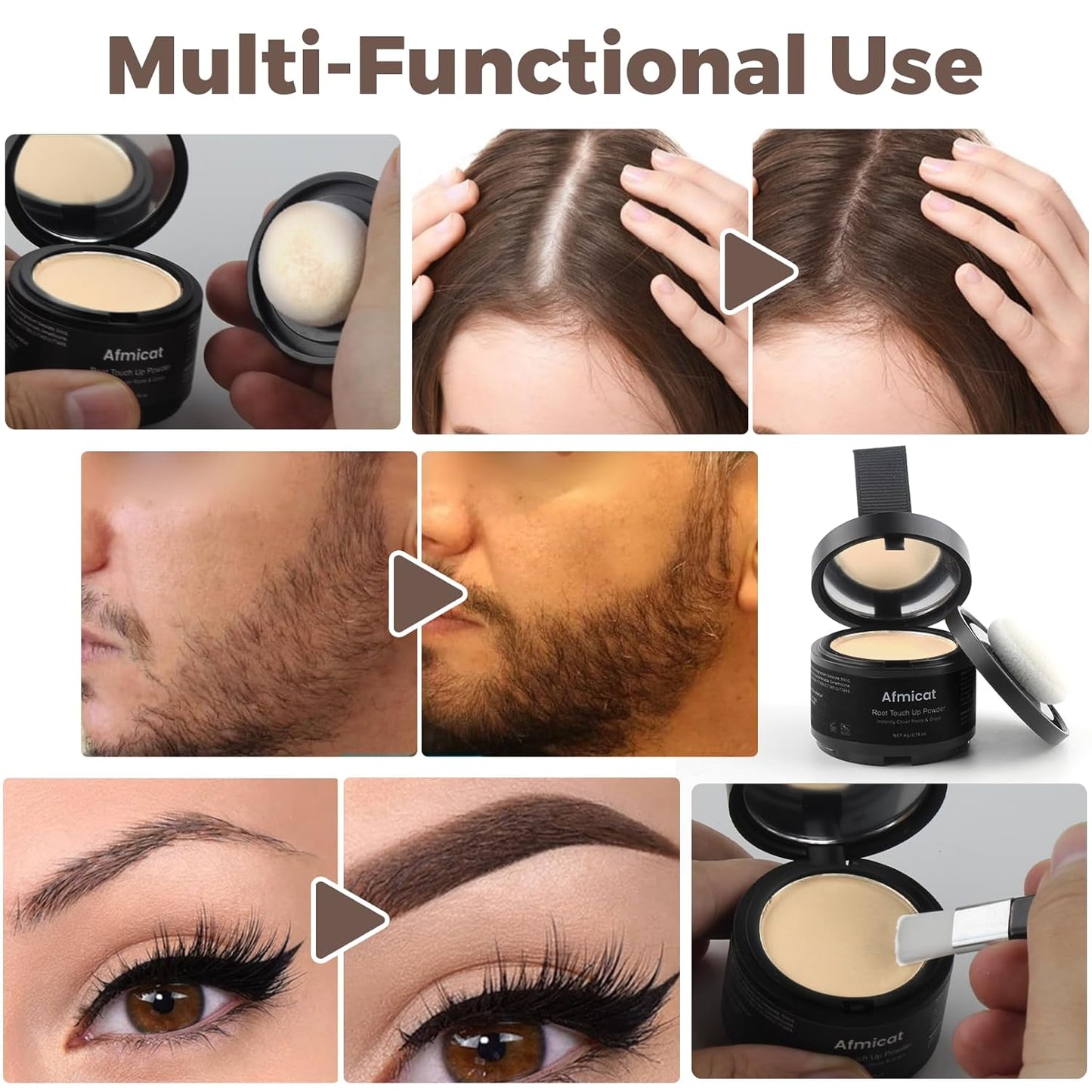 Instant Hairline Powder, Root Touch Up Hair Color for Gray Coverage and Thinning Hair, Root Cover Up Conceals Hair Loss & Bald Spots, Natural and Non-Greasy Hair Color for Women & Men, Light-Blonde