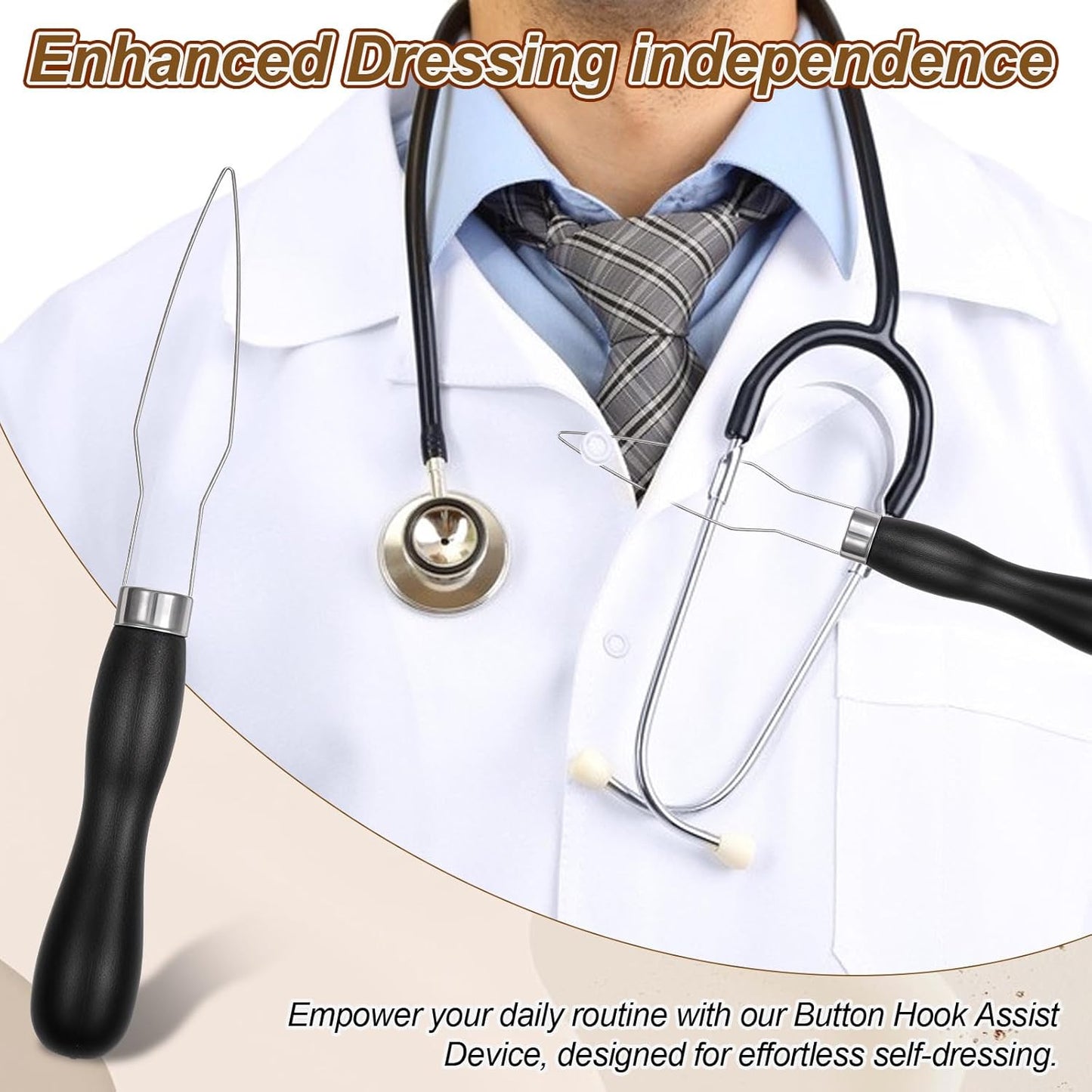 3pcs Button Hook and Zipper Pull Helper, One Hand Button Assist Device Dressing Aid Tool Button Helper Tool for Elderly Seniors Disabled Men and Women Arthritis & Limited Dexterity