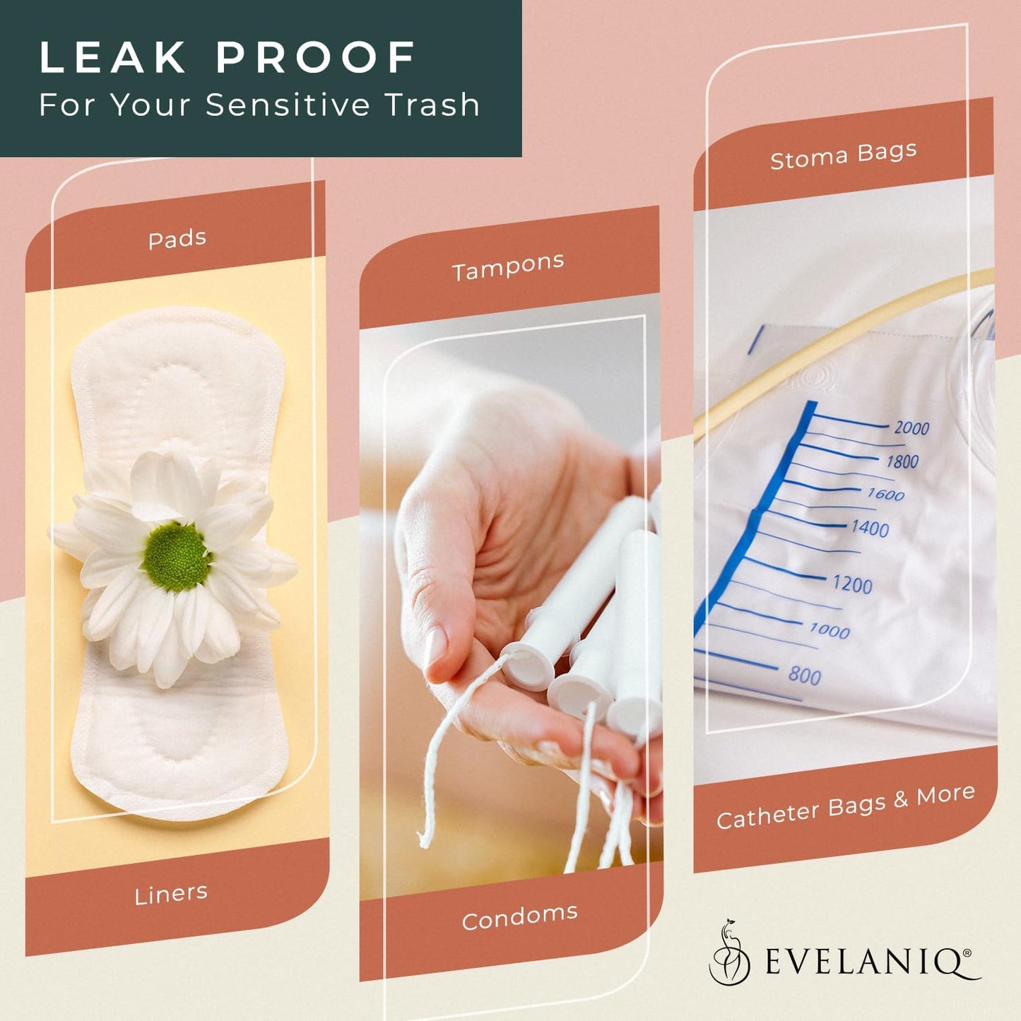 Sanitary Napkin Disposal Bags (150 Count). Private, Leak & Odor Proof Tampon & Pad Disposal Bags