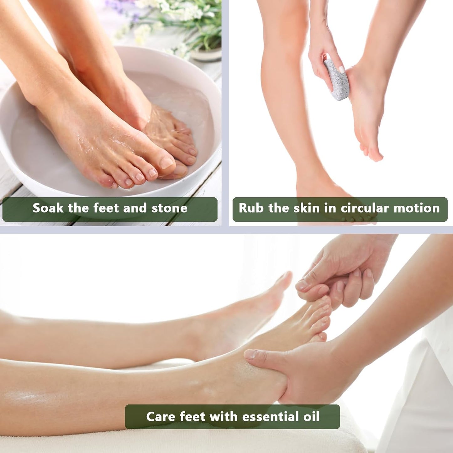 4-Pack Natural Pumice Stone for Feet, Borogo Lava Pedicure Tools Hard Skin Callus Remover for Feet and Hands - Natural Foot File Exfoliation to Remove Dead Skin, Heels, Elbows, Hands