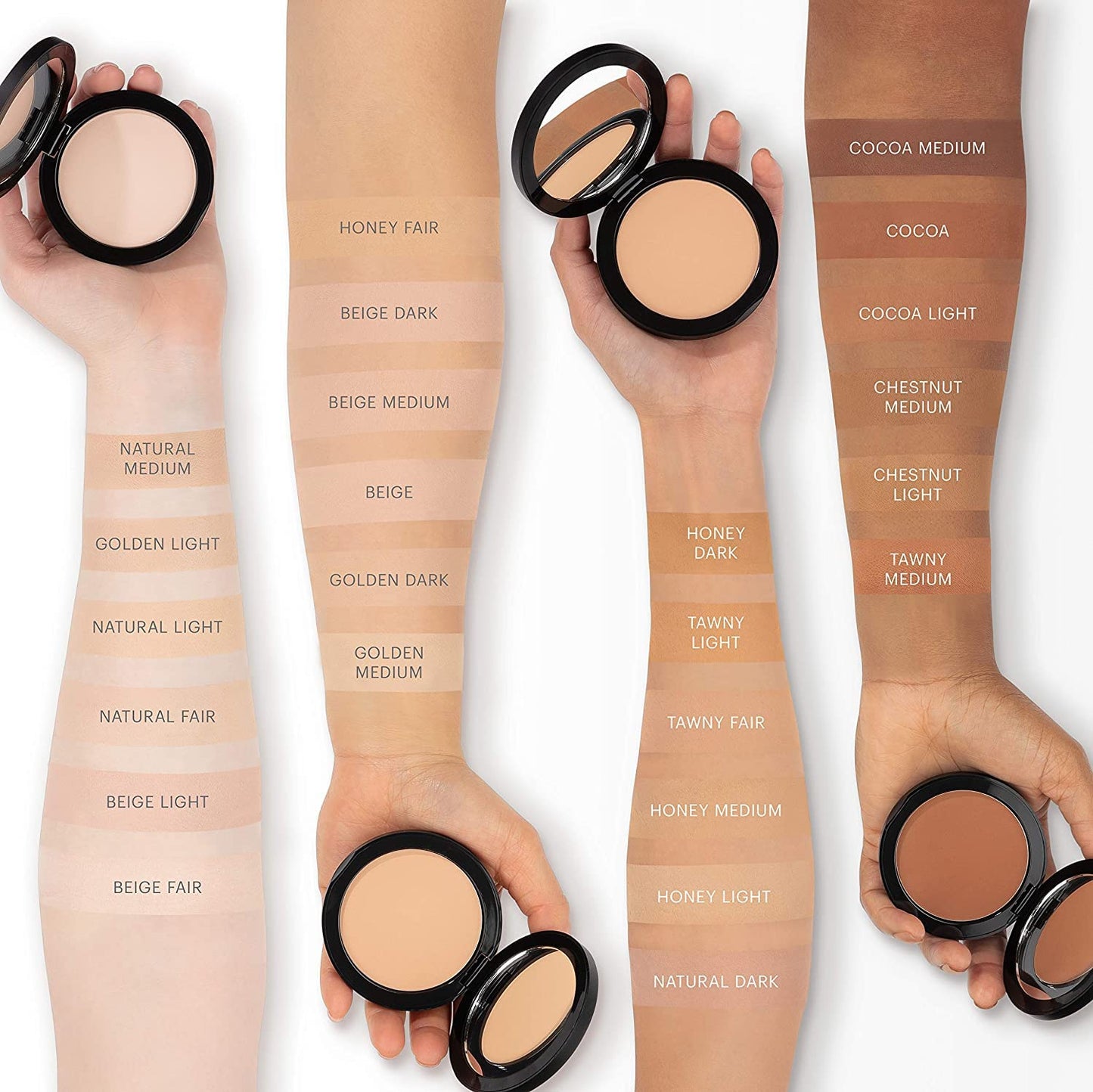 Glo Skin Beauty Pressed Base Powder Foundation Makeup (Tawny Medium) - Flawless Coverage for a Radiant Natural, Second-Skin Finish