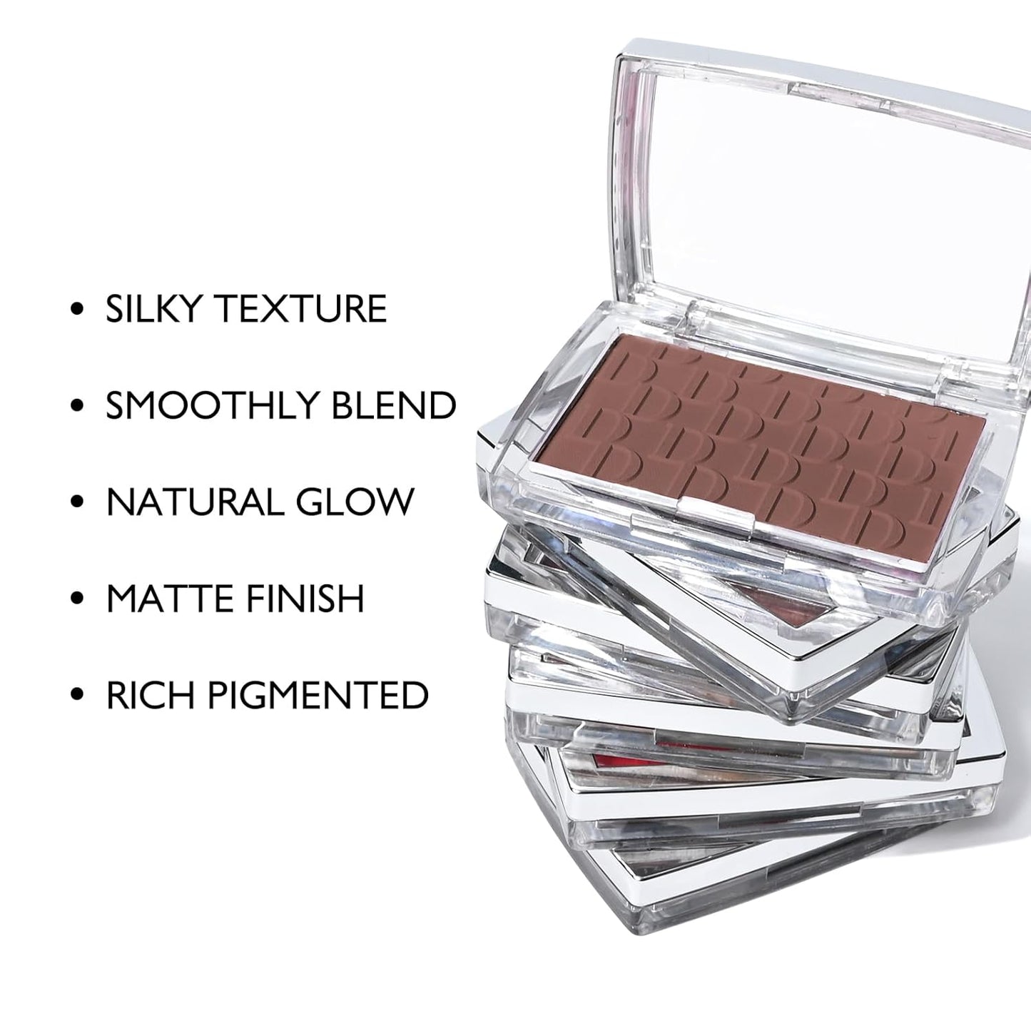 KYDA Powder Blush, Radiant Glow Face Blusher, Blendable Formula, Lasting Moisturizing, Ultra Fine Lightweight Texture, Mahogany