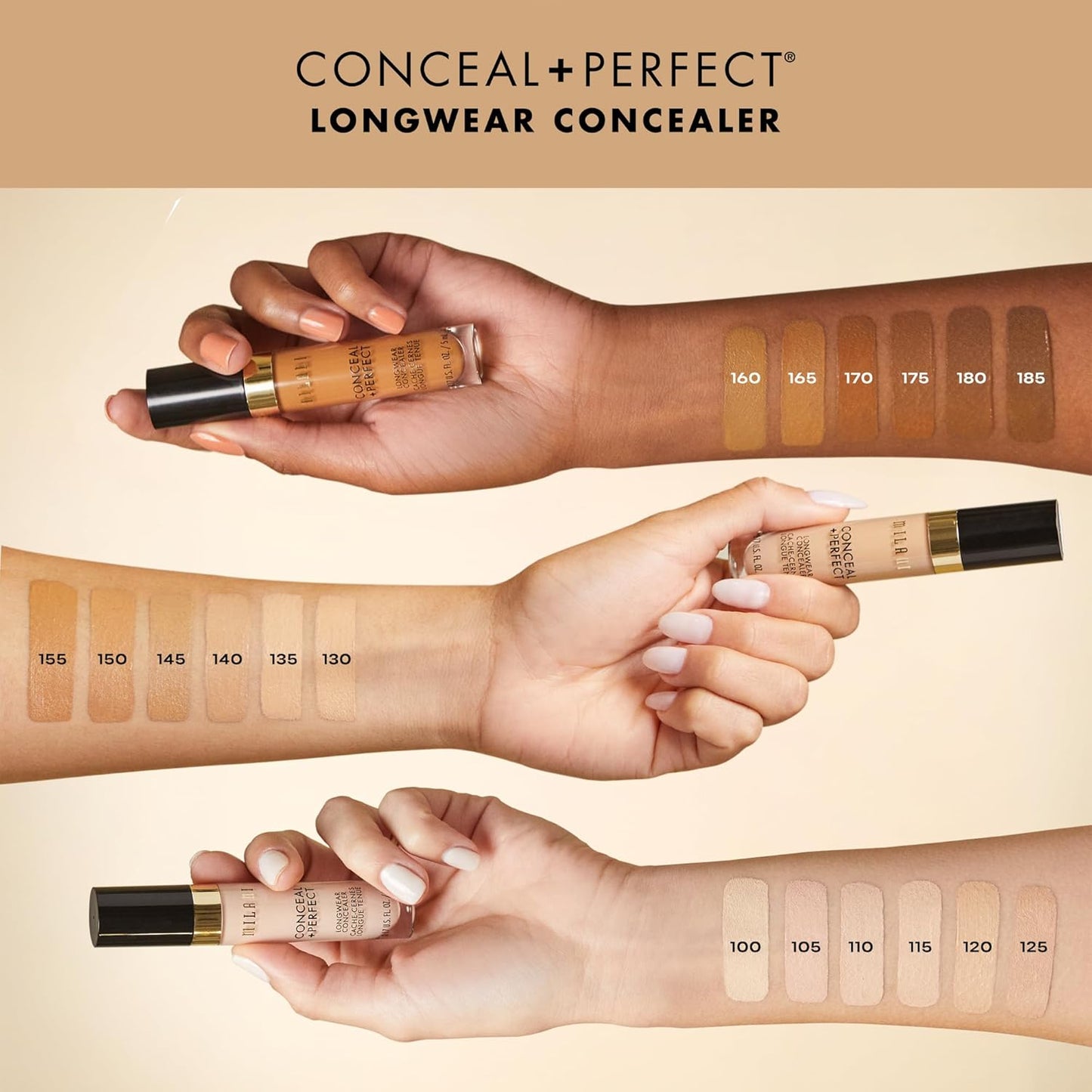 Milani Conceal + Perfect Longwear Concealer - Cool Cocoa (0.17 Fl. Oz.) Vegan, Cruelty-Free Liquid Concealer - Cover Dark Circles, Blemishes & Skin Imperfections for Long-Lasting Wear
