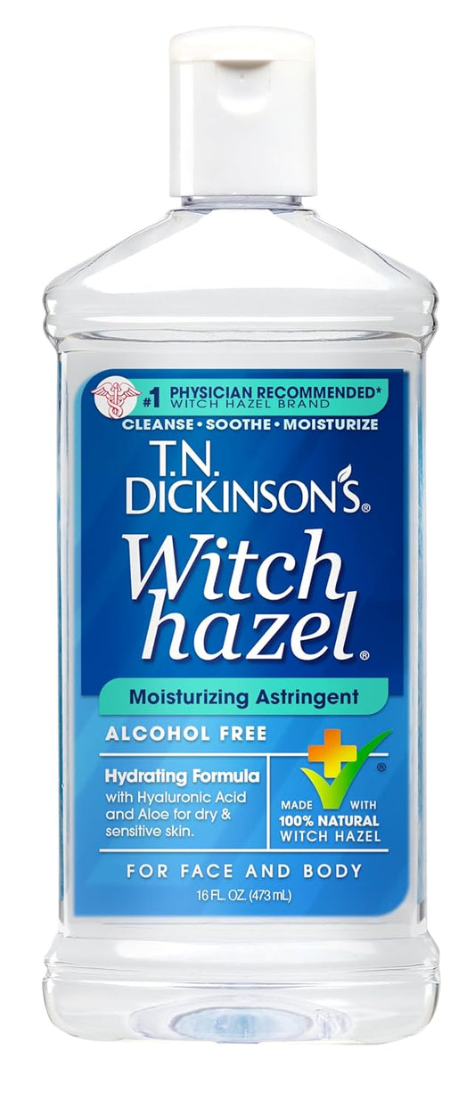 T.N. Dickinson's Witch Hazel Alcohol Free Moisturizing Astringent | 100% Natural Witch Hazel | Calms, Nourishes, Hydrates Skin | for Face & Body | 16 Fl Oz