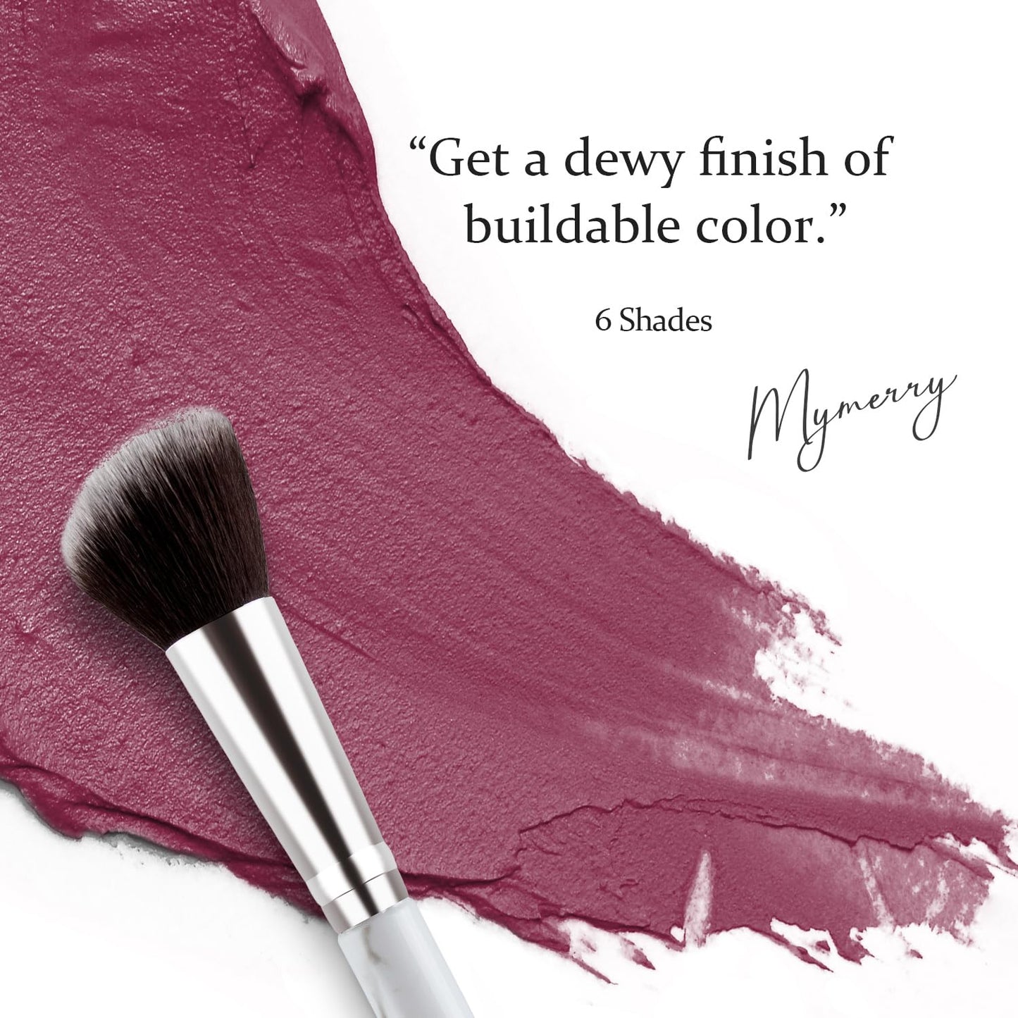 Blush Stick, Cream Blush for Cheeks and Lip Tint, Dewy Finish, Buildable & Blendable Color, Lightweight & Long-Lasting Formula| Rosemary-Mauve & Angled Blush Brush（0.53fl.oz）