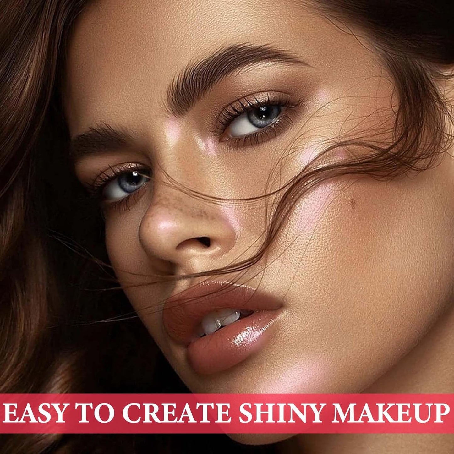 Face Glitter Blush Shimmer Waterproof Highlighter Blusher Powder,Facial Contour Corrector Long Lasting Glitter Illuminator Highlighter Palette Shimmer Highlight Makeup Palette(05#)