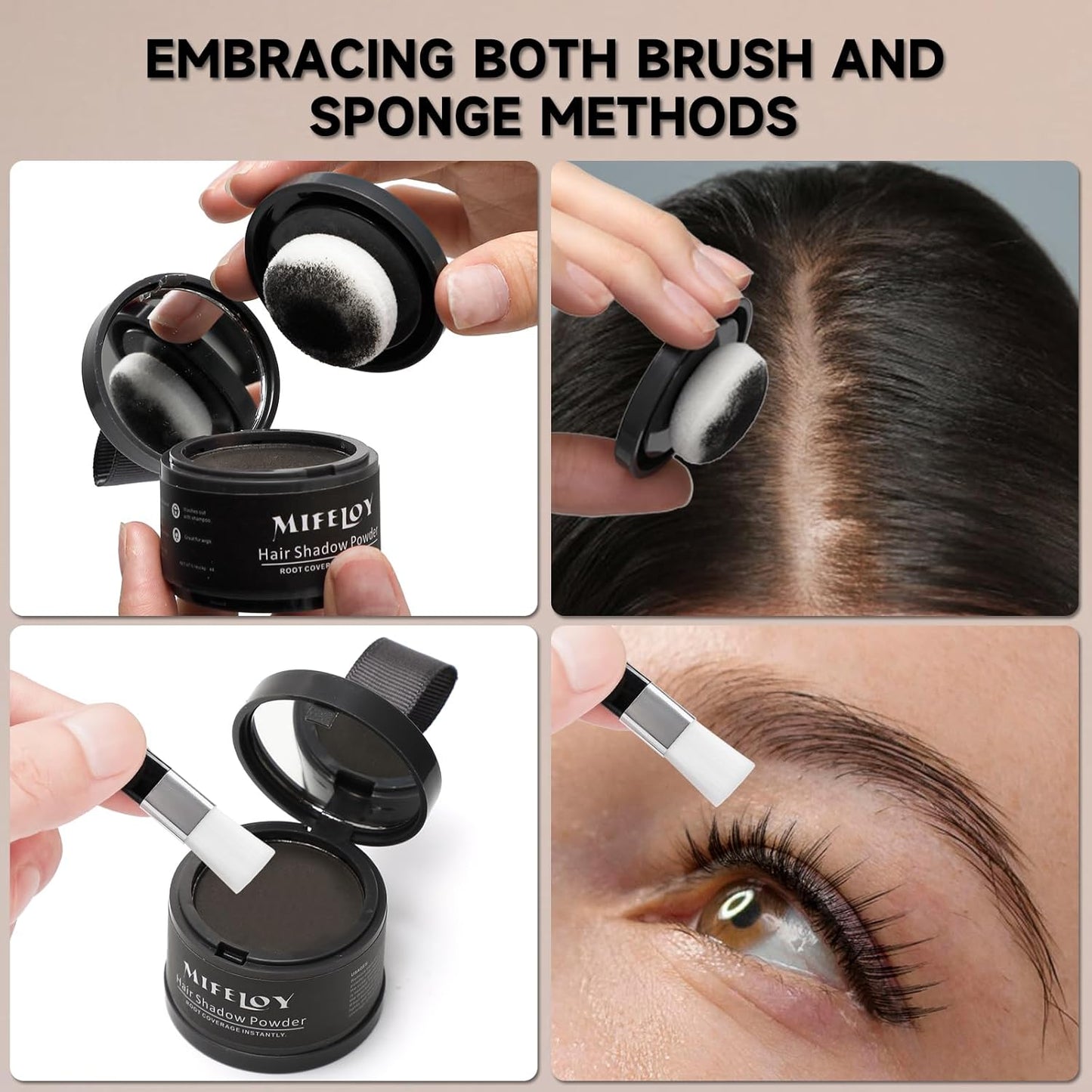 2 Pack Root Touch Up Shadow Powder, Gray Hair Cover Up, Color Root Coverage Powder for Thinning Grey Hairline, Instantly Concealer Hair Loss Beard Line Eyebrow, #17 Dark Blonde